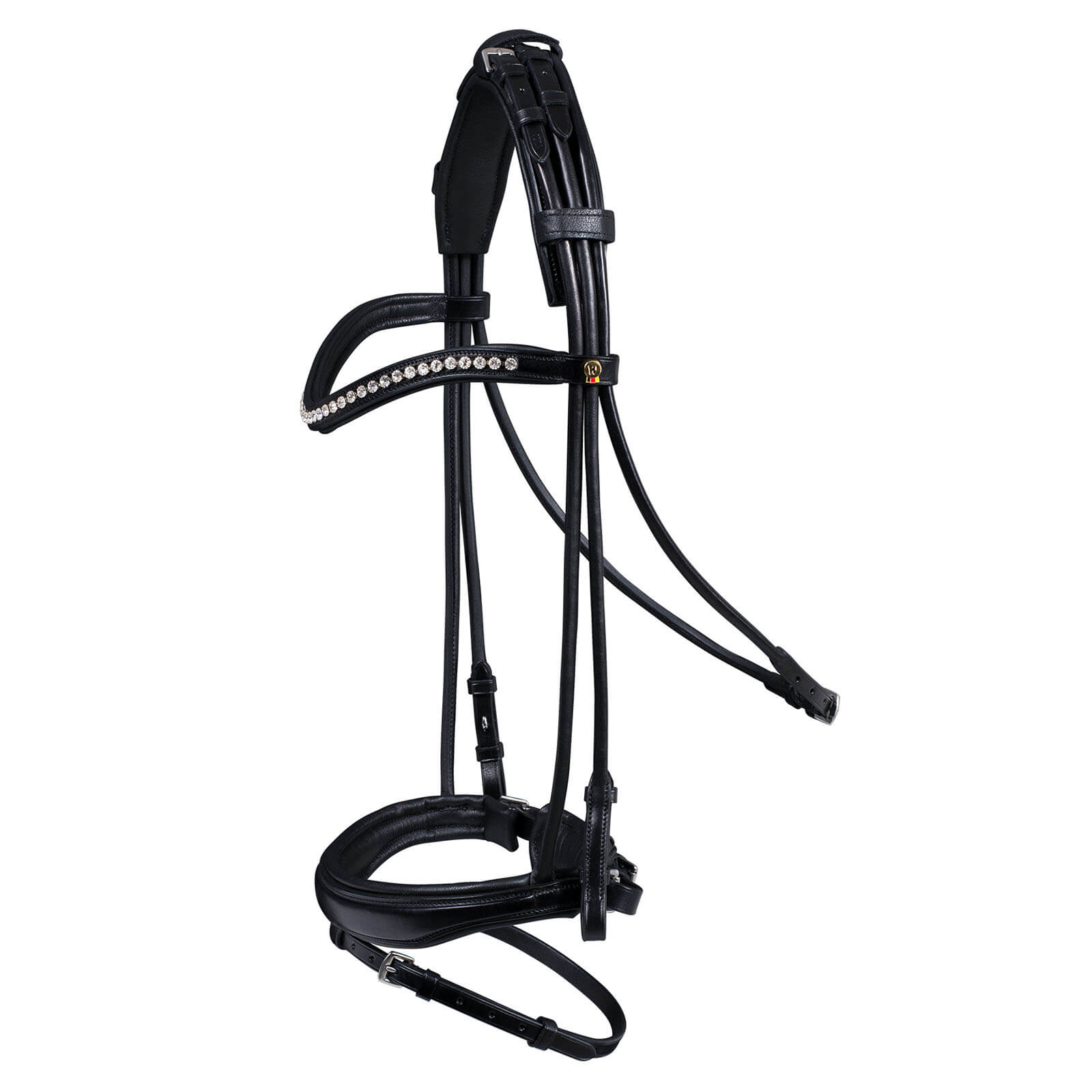 Trensenzaum S-Line Blackburn, Schwarz, Produkt allein auf weißem Hintergrund.