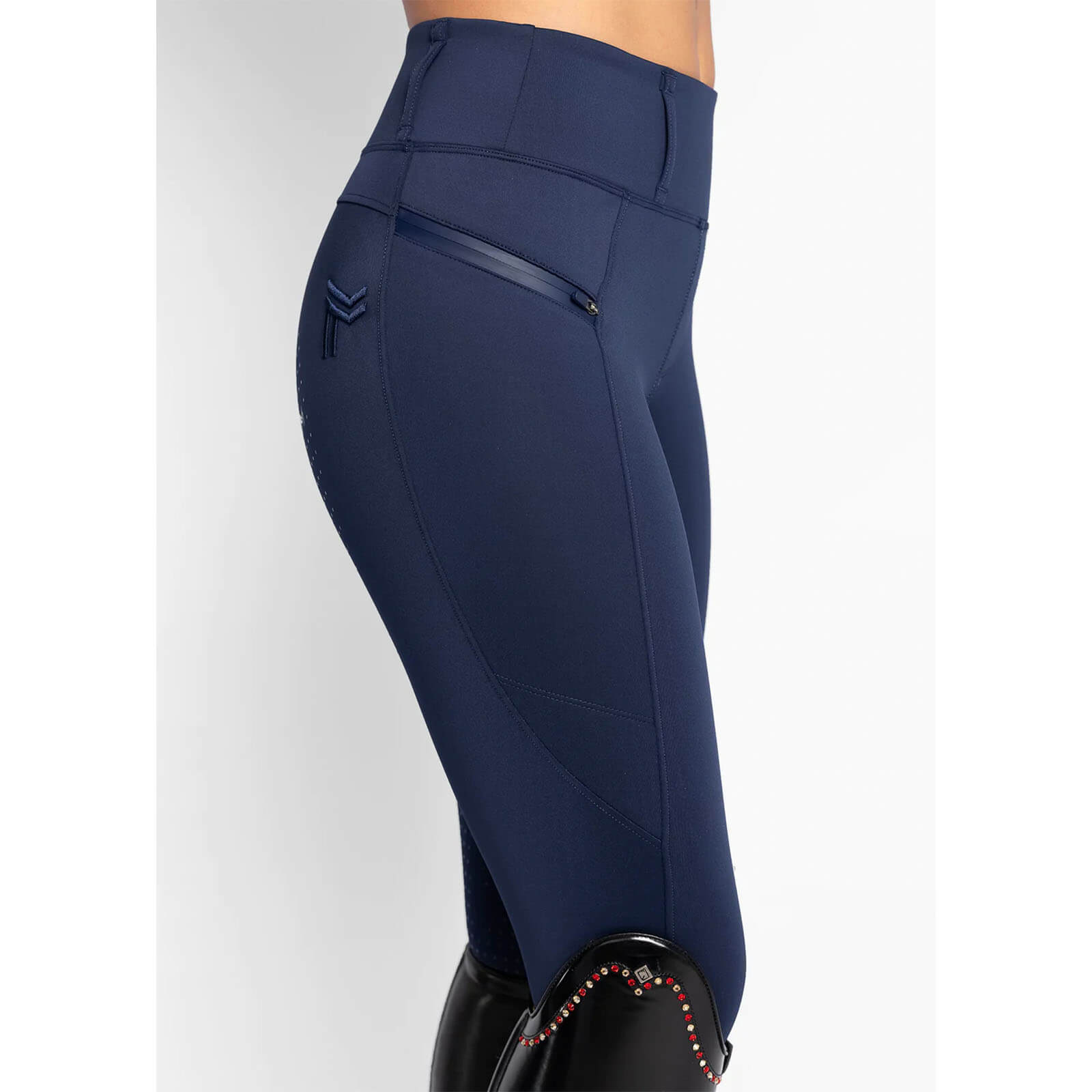 Reitleggings Damen Full-Grip Studio Damenreitleggings