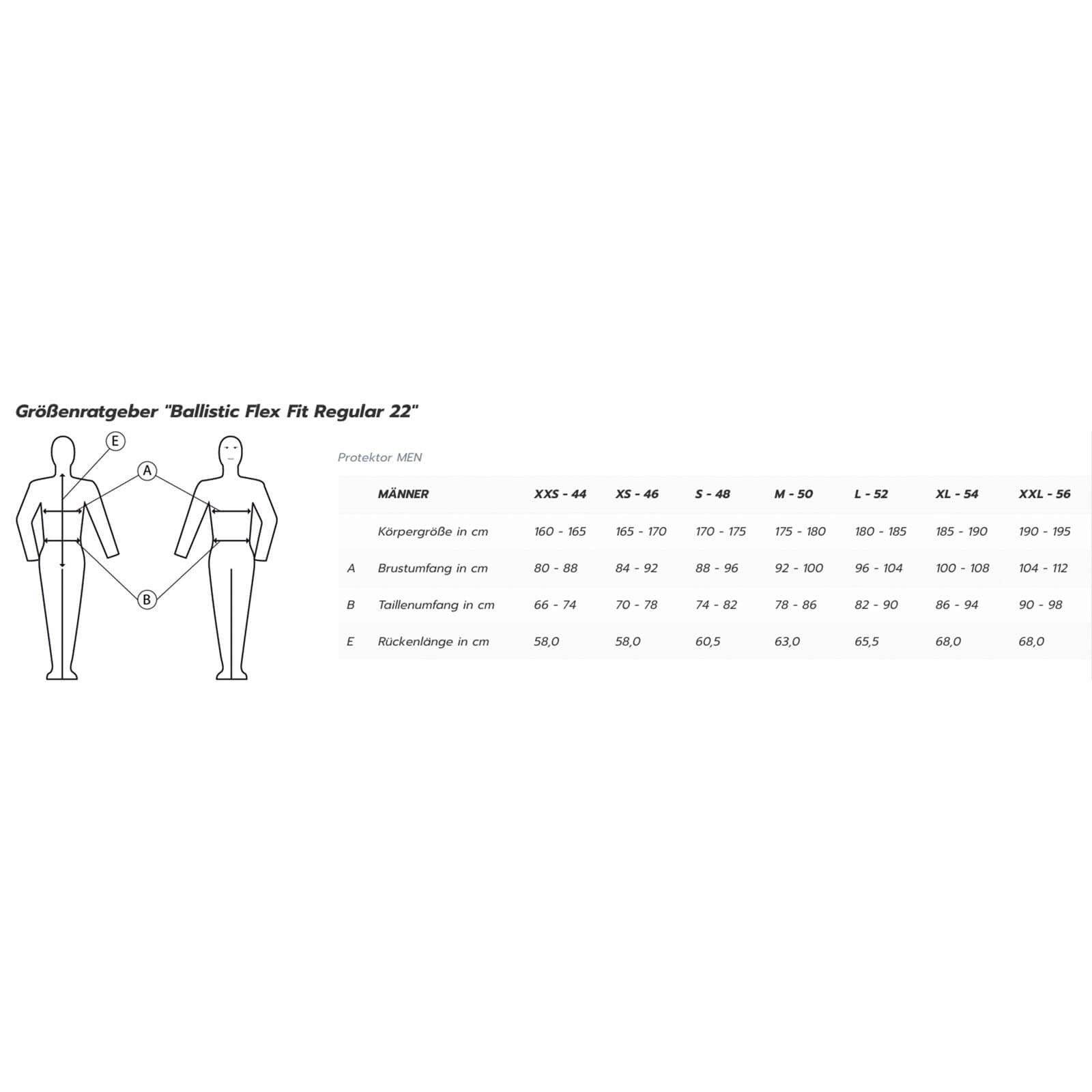 Rückenprotektor Herren Ballistic Flex Fit Regular 22 Sicherheitsweste