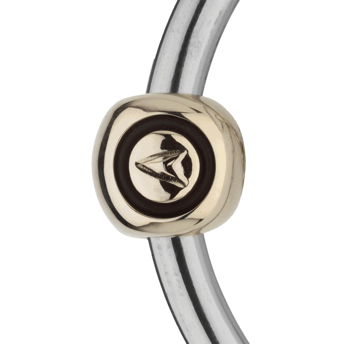 Unterlegtrense Doppelt Gebrochen KK Ultra 12 mm SENSOGAN® Gebiss, Detailaufnahme des Gebissgelenks.