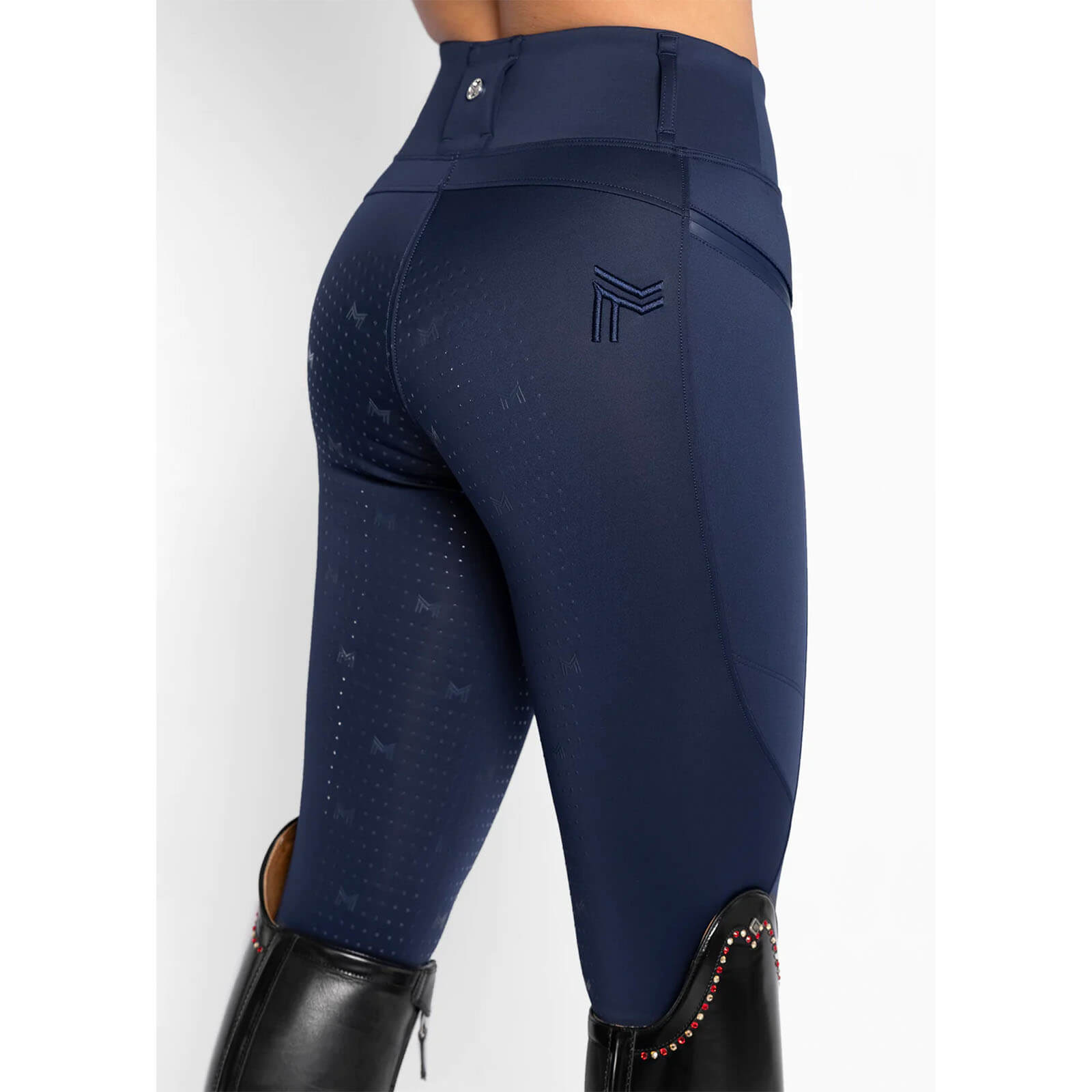 Reitleggings Damen Full-Grip Studio Damenreitleggings