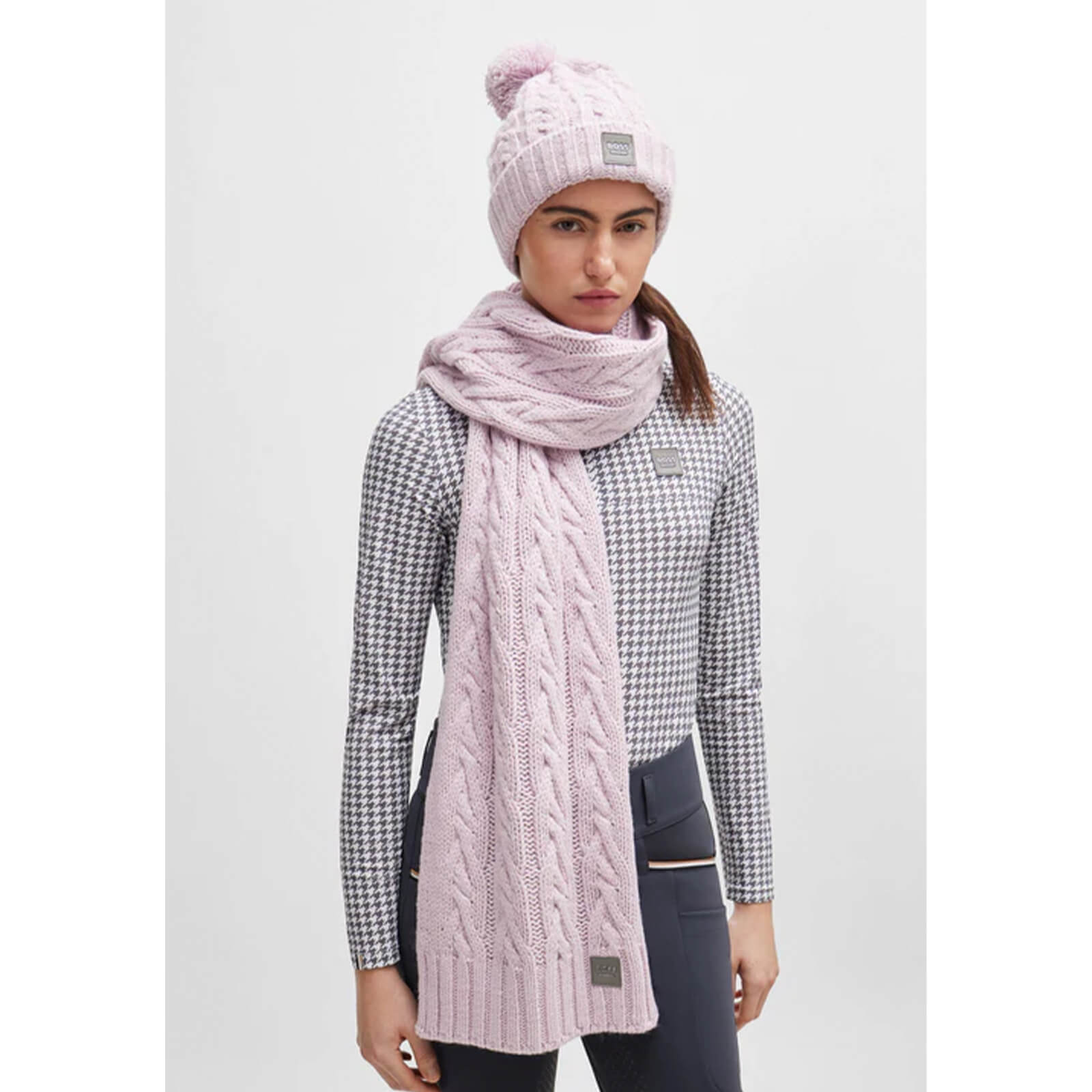 Schal Damen HW 2024 Zopfstrick-Schal