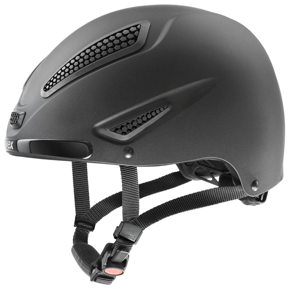 UVEX Reithelm Perfexxion III xc Helm, Black Matt, Produkt allein auf weißem Hintergrund.