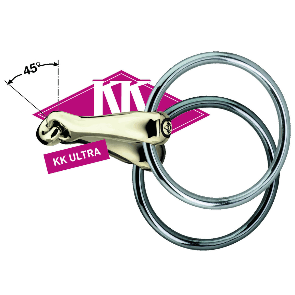 Sprenger Unterlegtrense Doppelt Gebrochen KK Ultra 12 mm SENSOGAN® Gebiss, Metallfarben, Detailaufnahme des Gebisses.