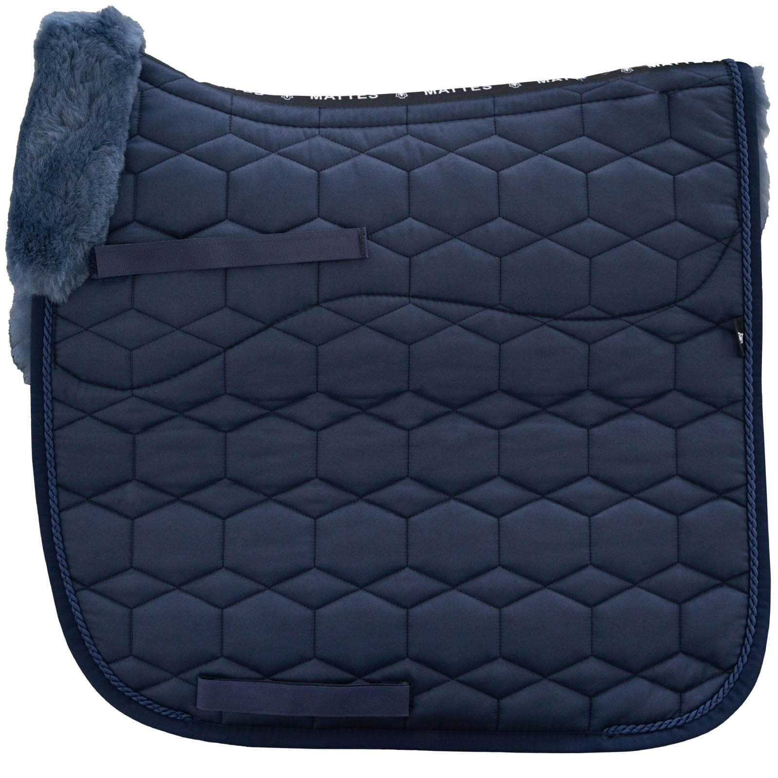 Schabracke Steppstoff-Glanz mit Lammfell Dressurschabracke