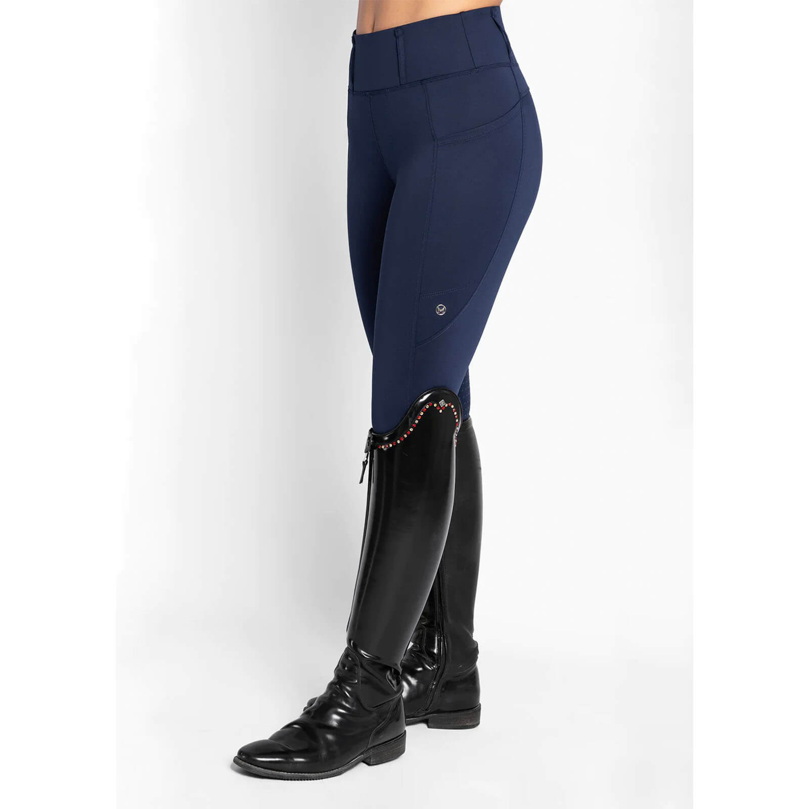 Reitleggings Damen Full-Grip Studio Damenreitleggings