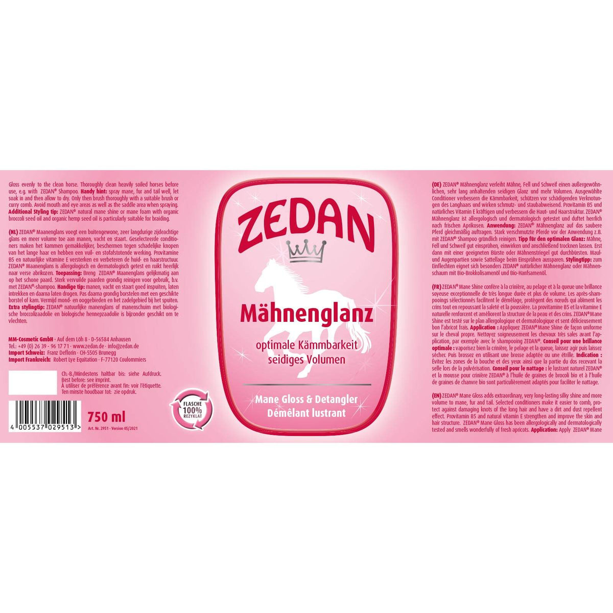 Glanzspray Mähnenglanz Mähnenspray
