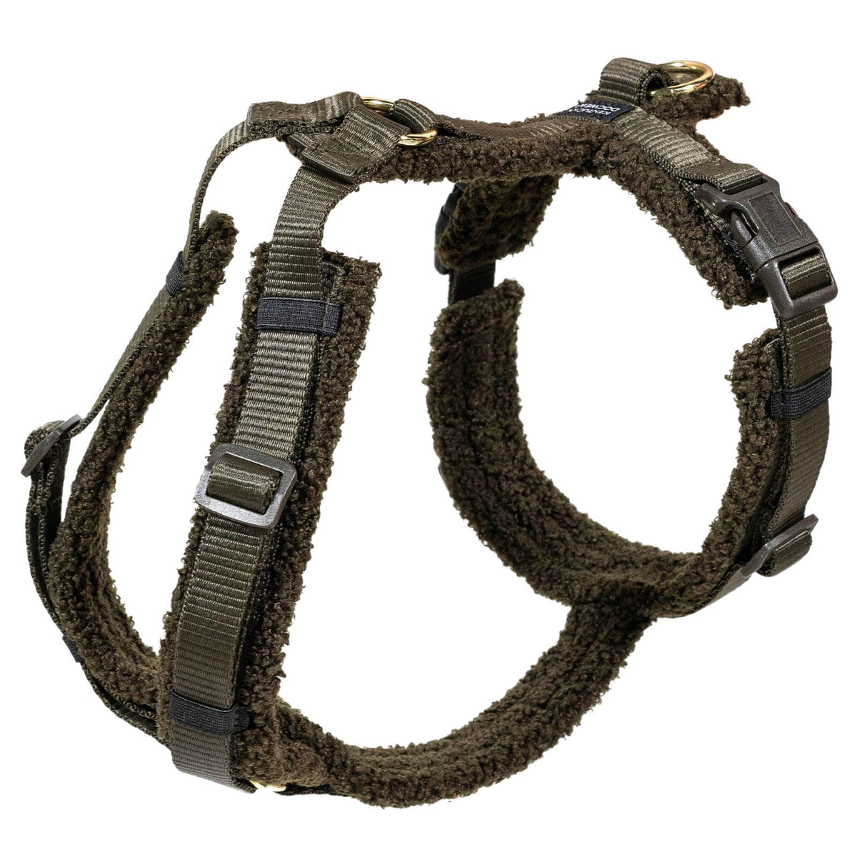 Geschirr Aktiv Teddy Fleece Hundegeschirr, Tannengrün, Produkt allein auf weißem Hintergrund.