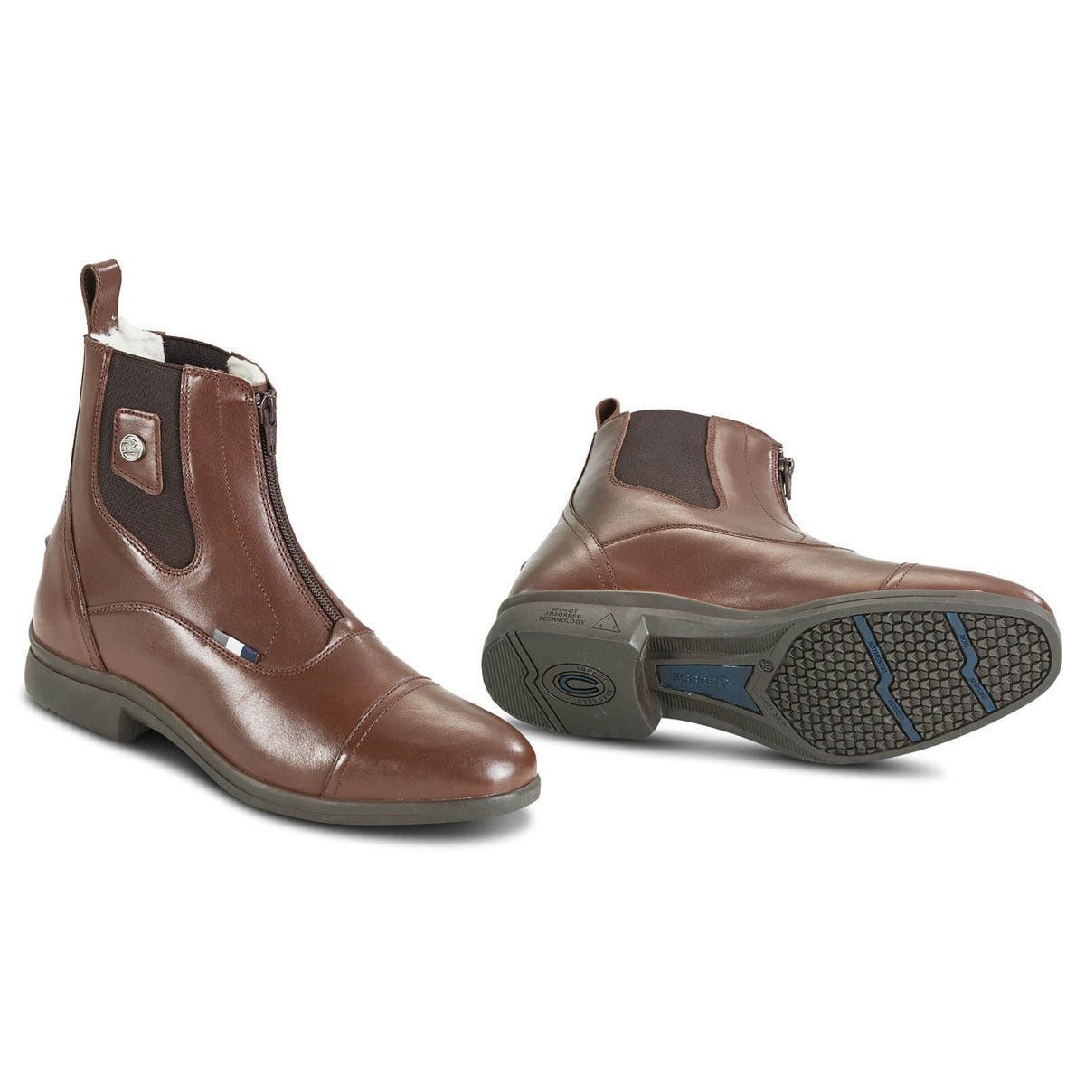 Stiefelette Jodhpur Antony Pure Wool Jodhpurstiefelette, Braun, zwei Stiefeletten nebeneinander.