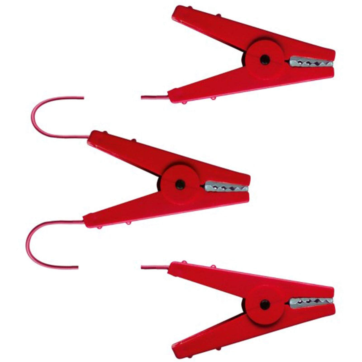 Zaunverbindungskabel mit 3 Krokodilklemmen