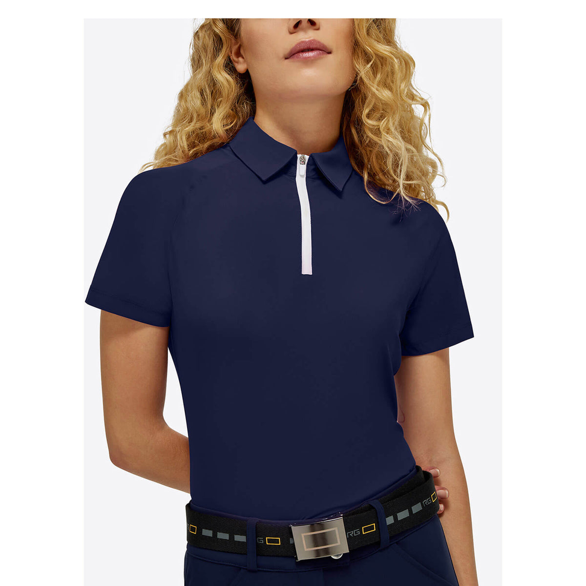 Shirt Damen RG Jersey S/S Training Zip Polo Funktionsshirt Kurzarm