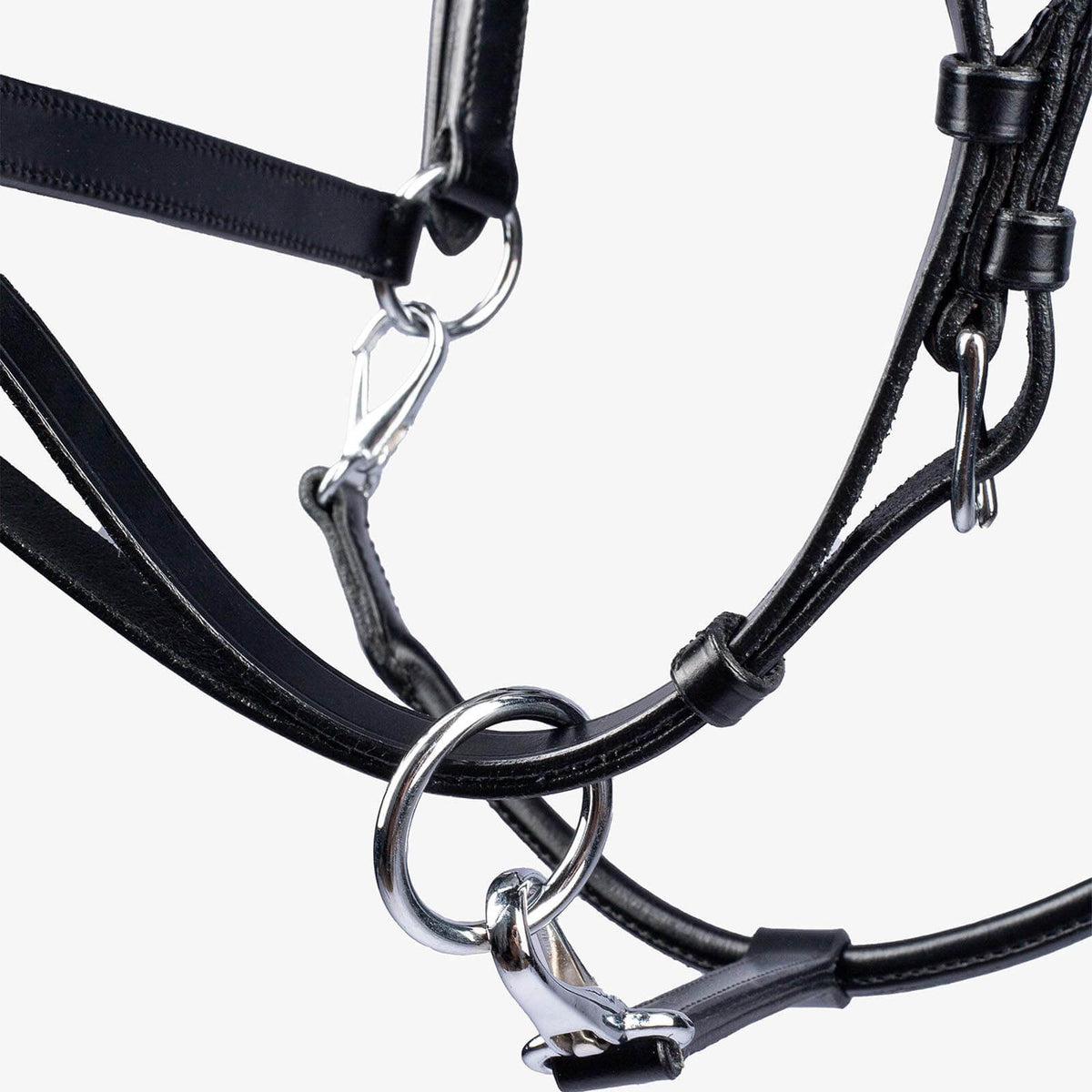 Halfter Leather Lederhalfter, Schwarz, Detailaufnahme des Halfterverschlusses.