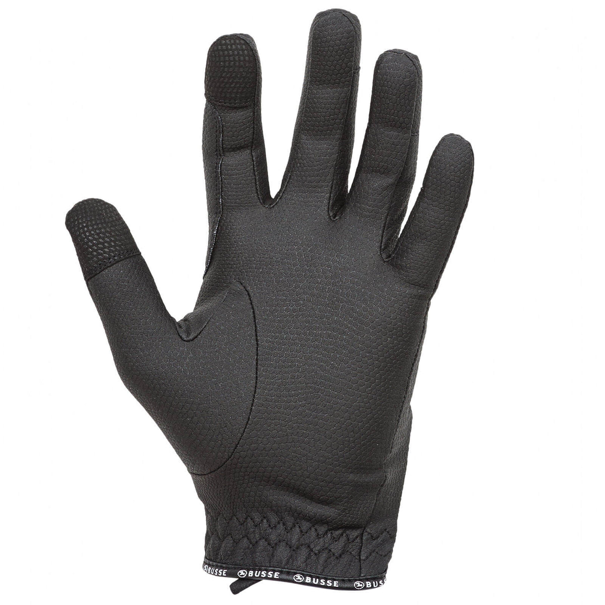 Reithandschuhe Unisex Casual GP Ganzjahreshandschuh, Schwarz, Detailaufnahme eines einzelnen Handschuhs.