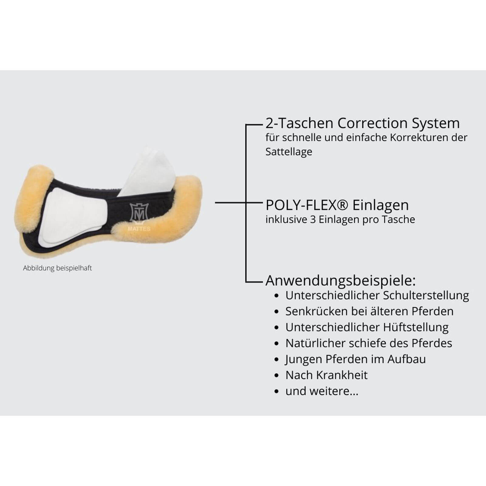 Sattelkissen Lammfell mit Correction®-System Sattelpad