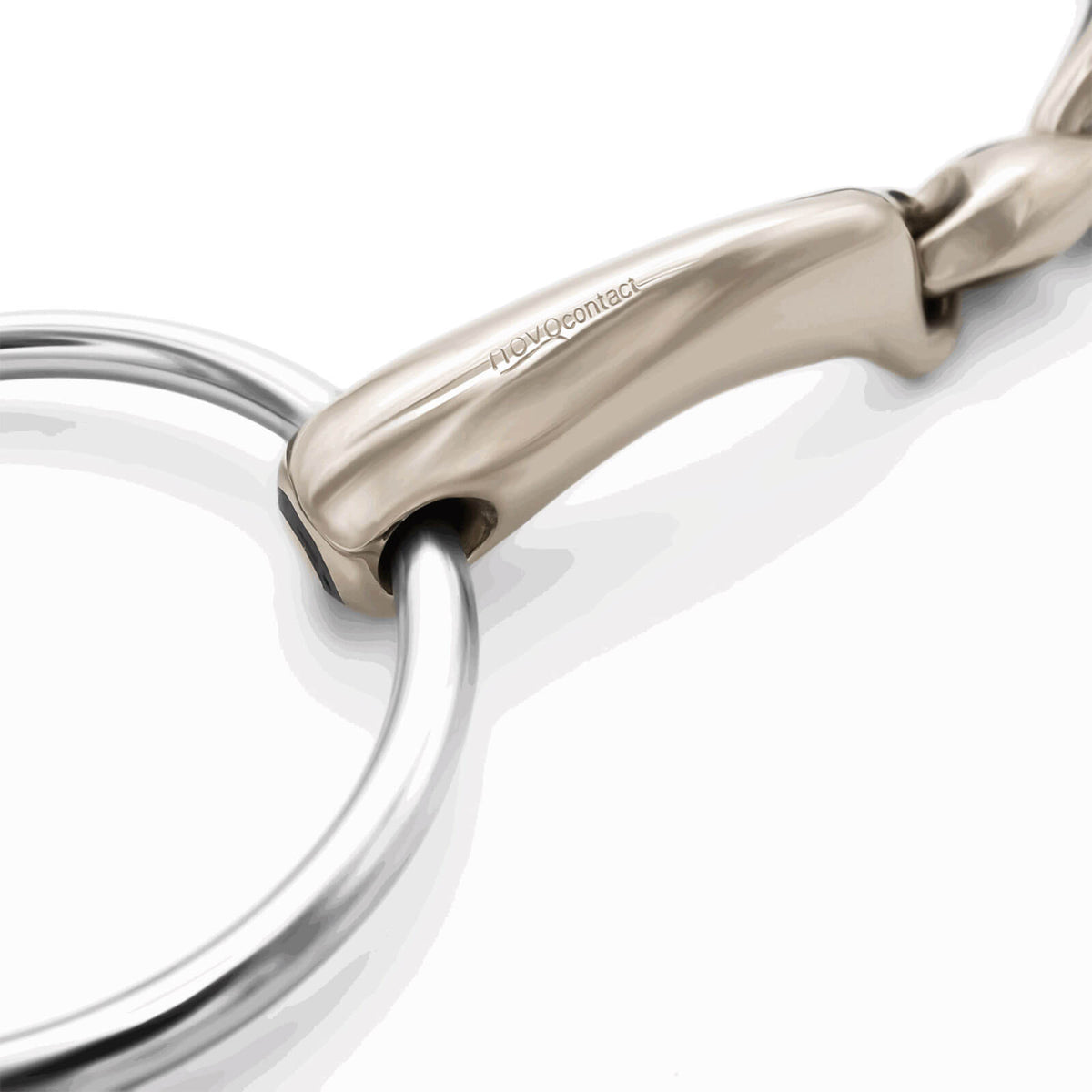 Wassertrense Doppelt Gebrochen Novocontact 14 mm SENSOGAN®, Detailaufnahme des Gebisses auf weißem Hintergrund.