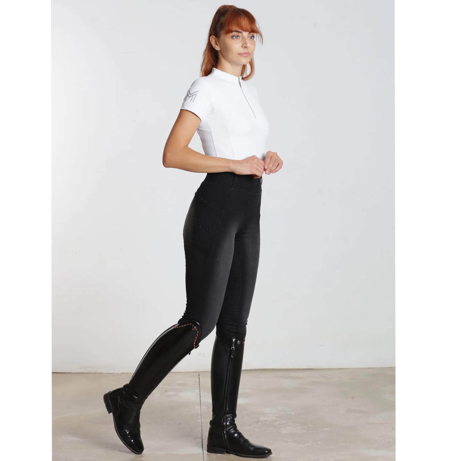 Reitleggings Damen Full-Grip Denim Riding Leggings