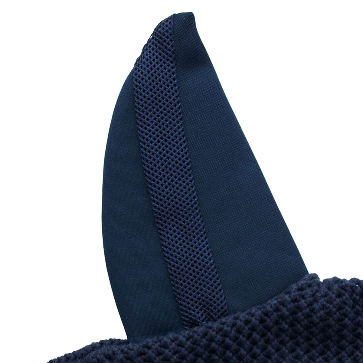 Schockemöhle Sports Fliegenmütze Air Silent Fliegenhaube Fliegenohren, Navy, Detailaufnahme der Pferdeohren.