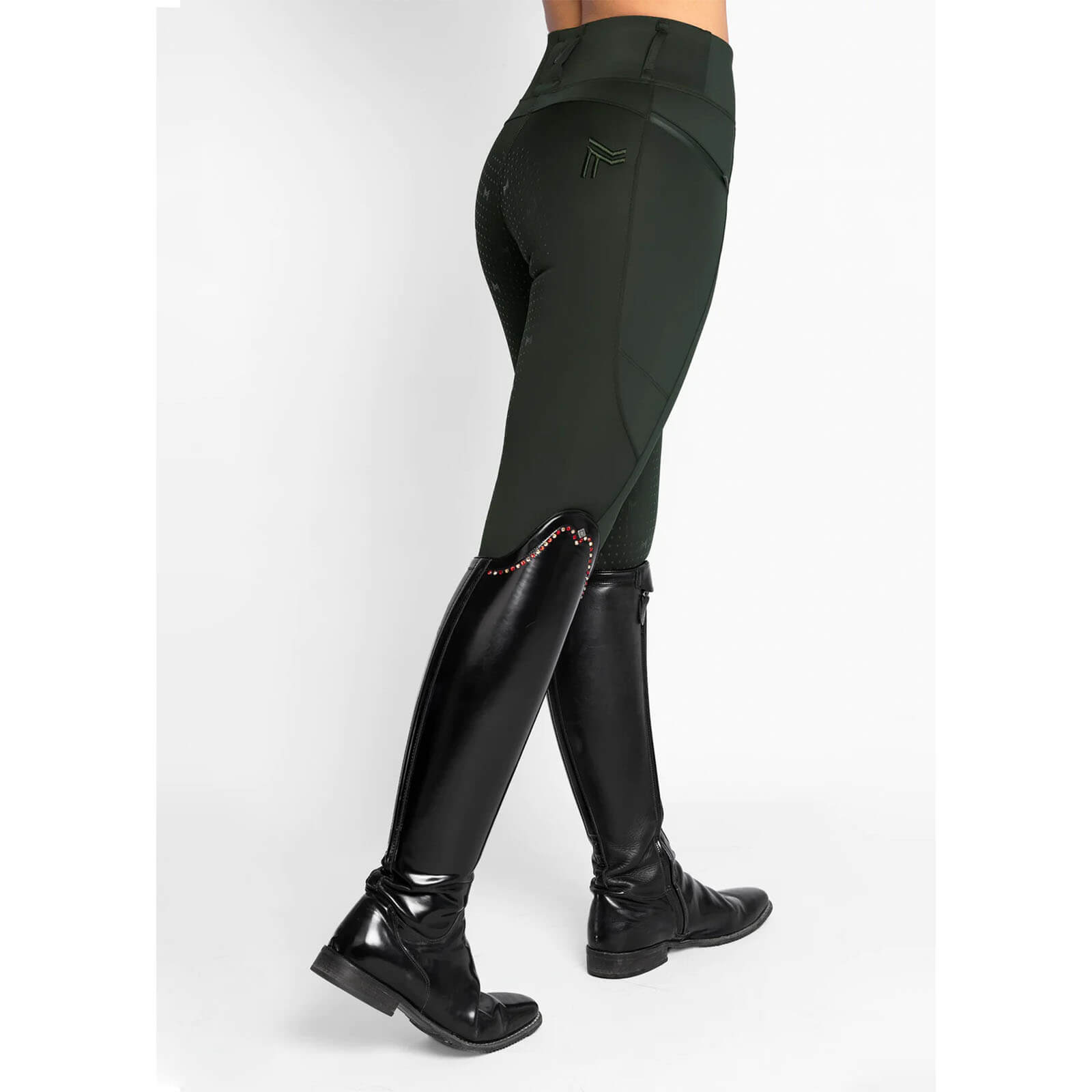 Reitleggings Damen Full-Grip Studio Damenreitleggings