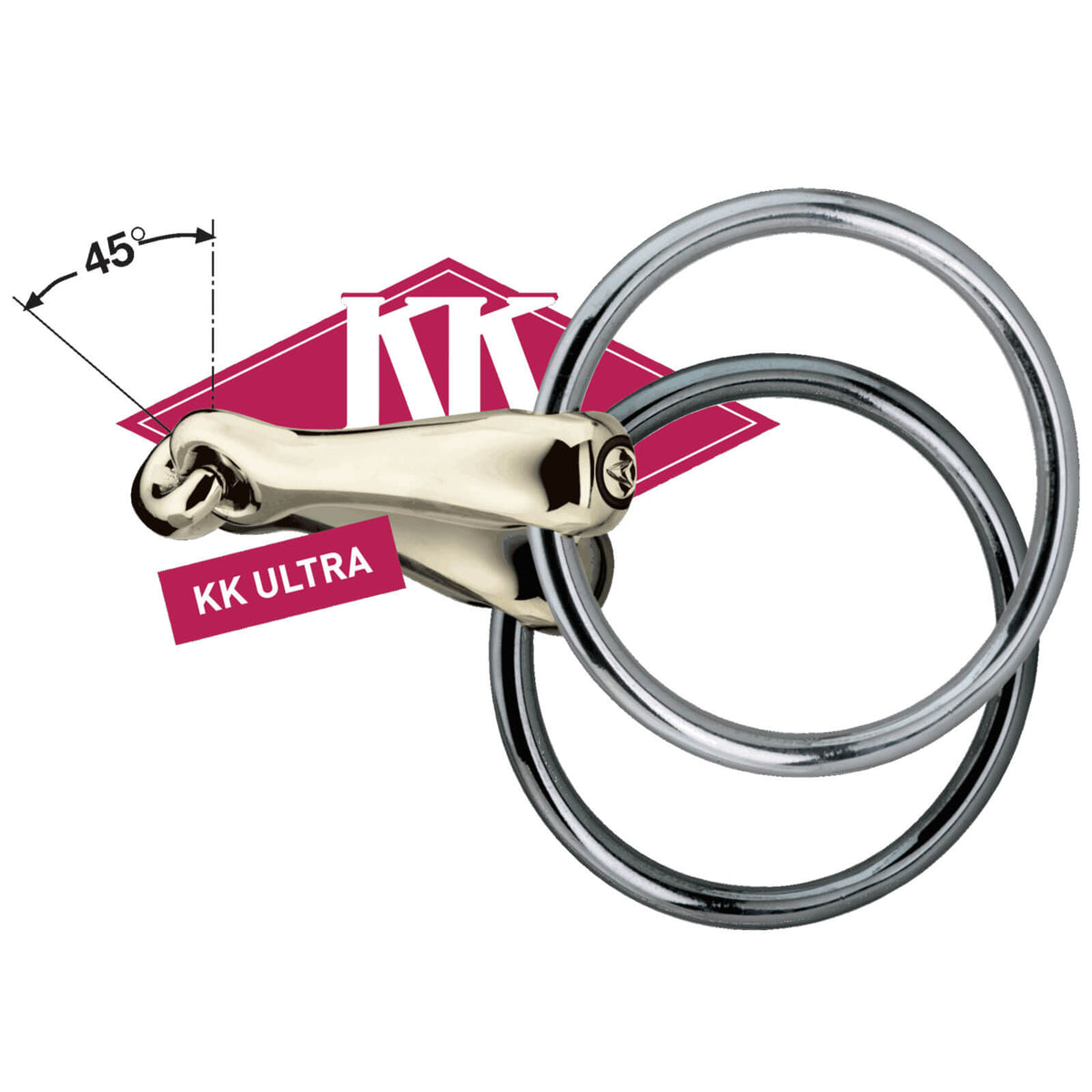 Sprenger Unterlegtrense Doppelt Gebrochen KK Ultra 12 mm SENSOGAN® Gebiss, Produkt allein auf weißem Hintergrund.