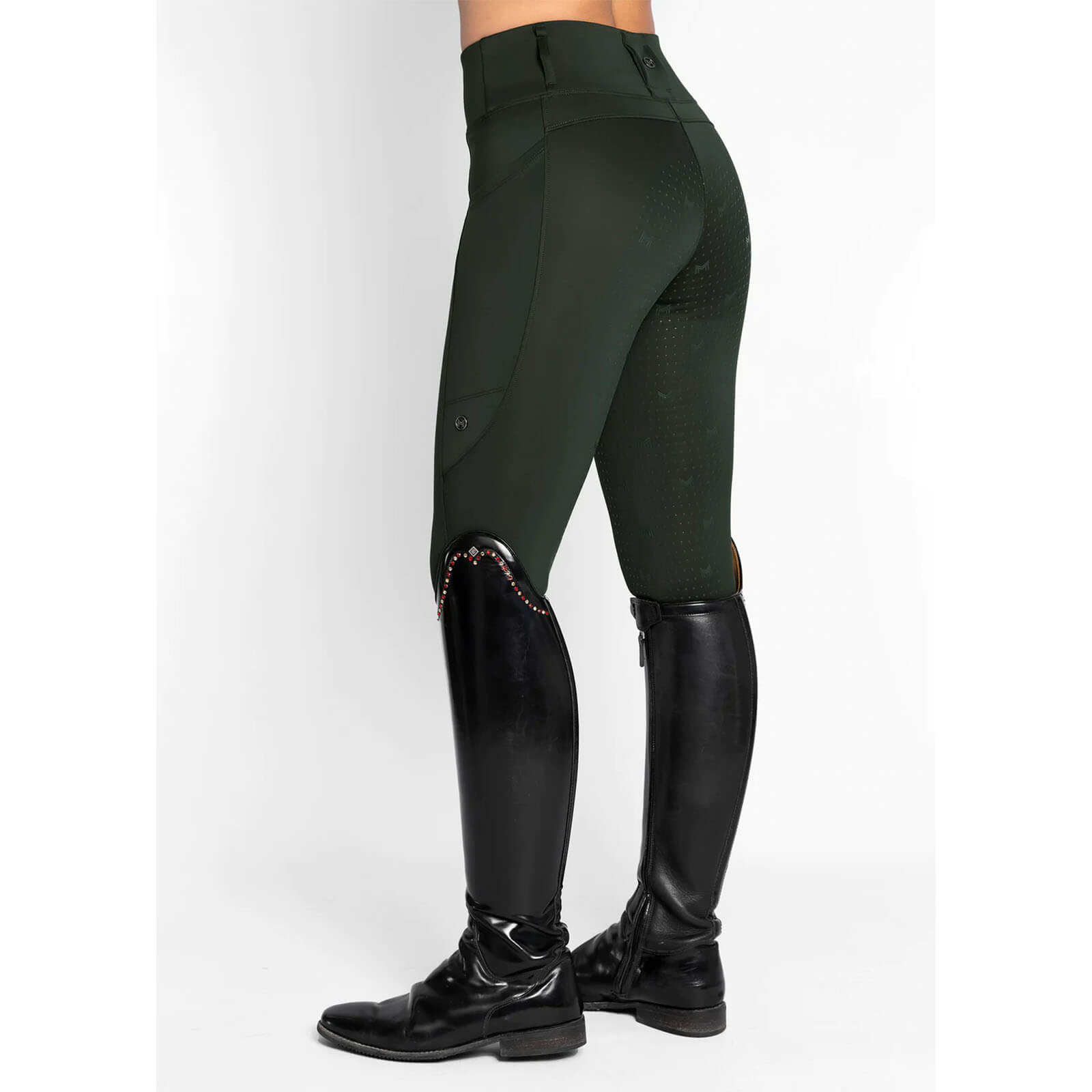 Reitleggings Damen Full-Grip Studio Damenreitleggings