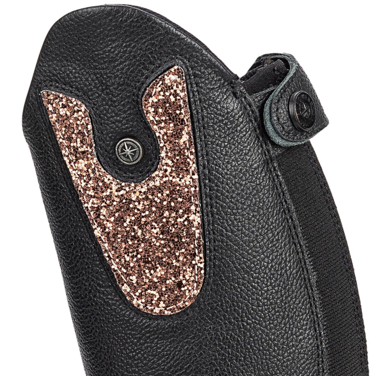 Suedwind Equestrian Patches Nova Kids Fun, Schwarz, Detailaufnahme am Stiefel.