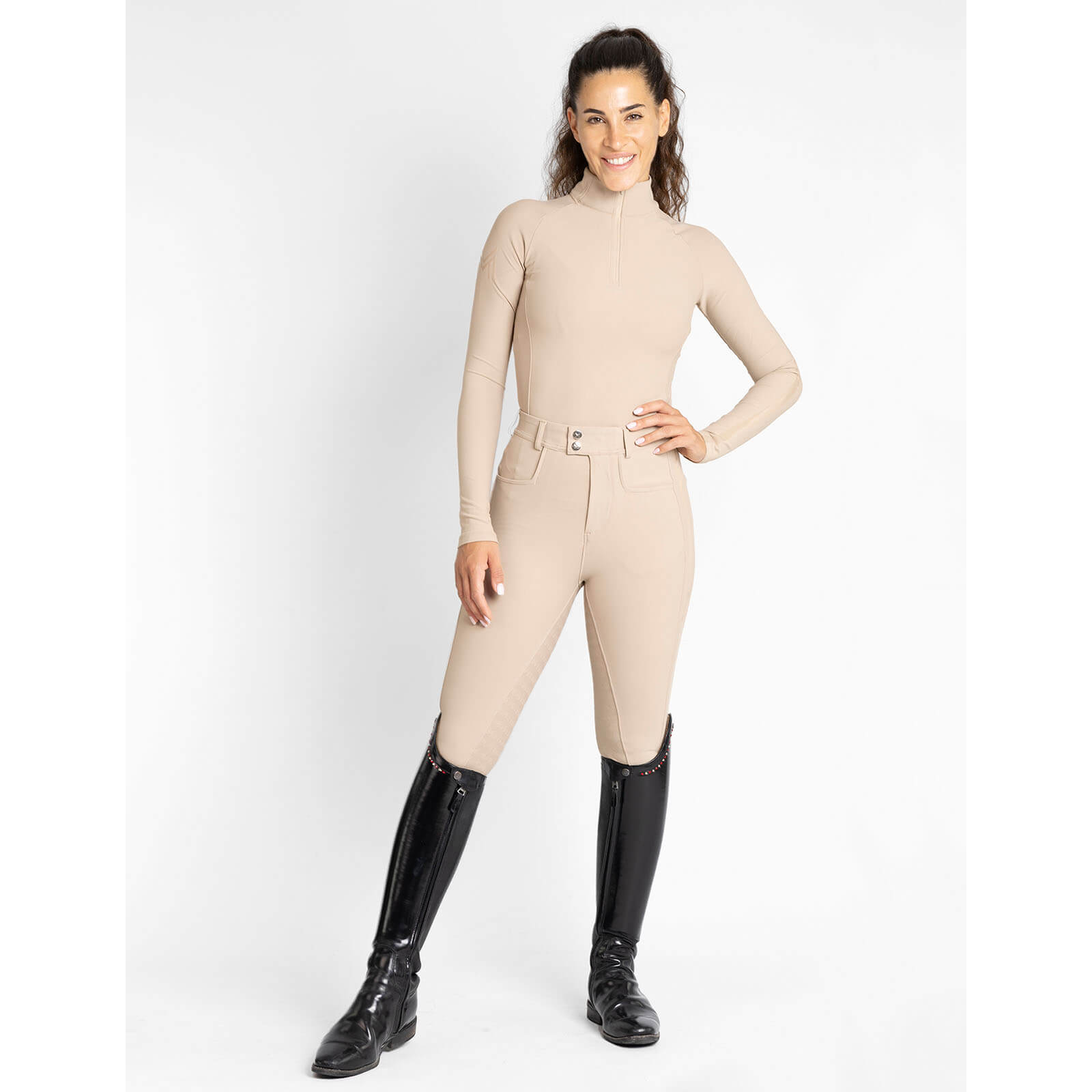 Reithose Damen Reflection Full Grip Breeches Vollbesatz Damenreithose