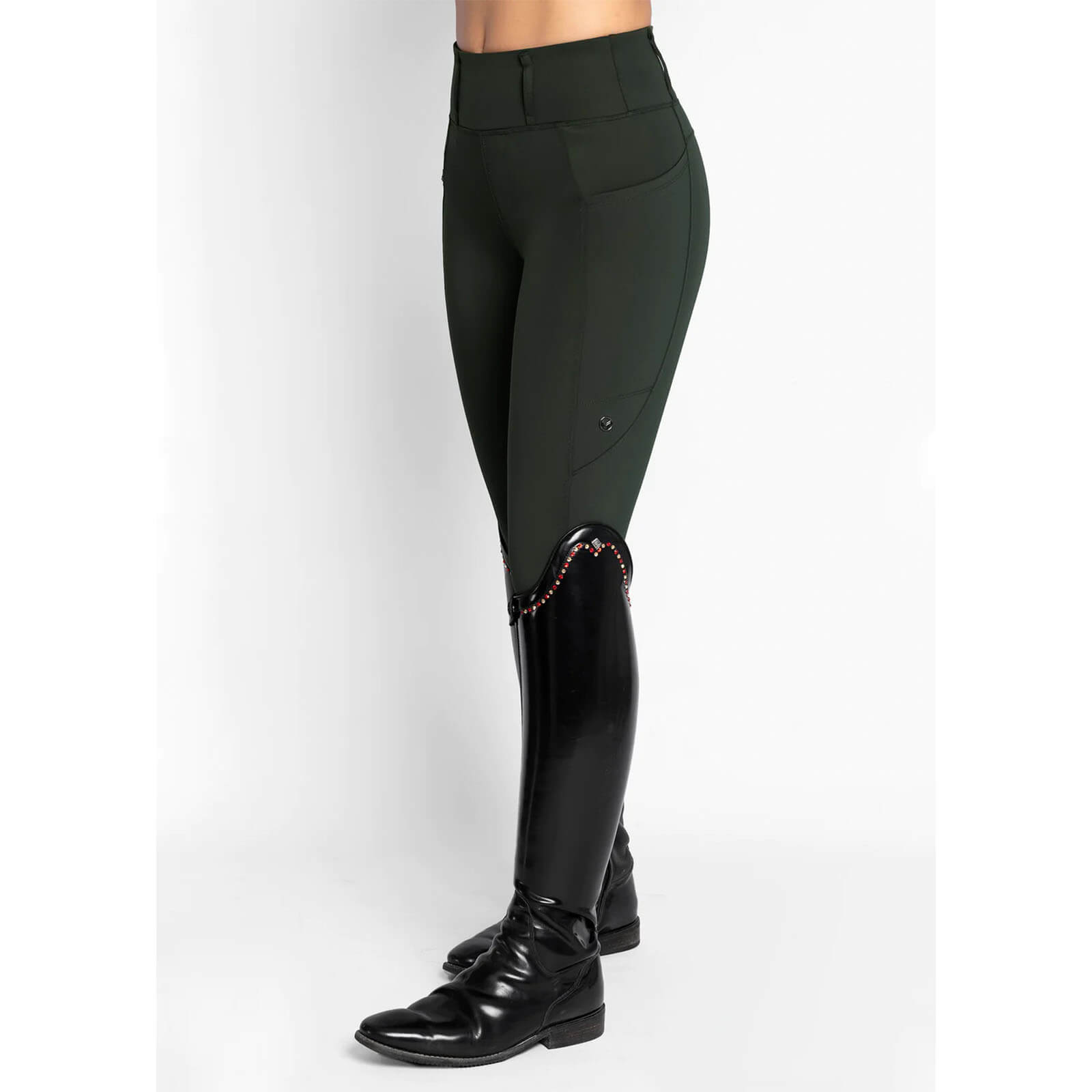 Reitleggings Damen Full-Grip Studio Damenreitleggings
