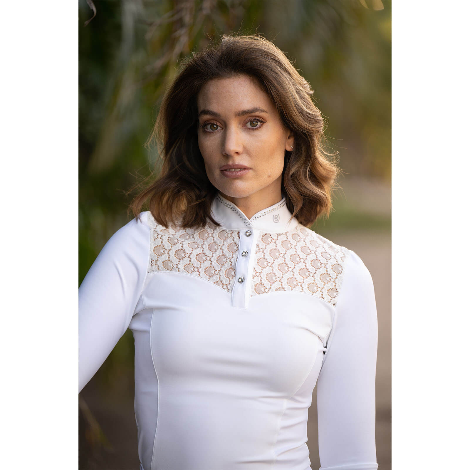 Turniershirt langarm Crystal Champion Top Long Sleeve White