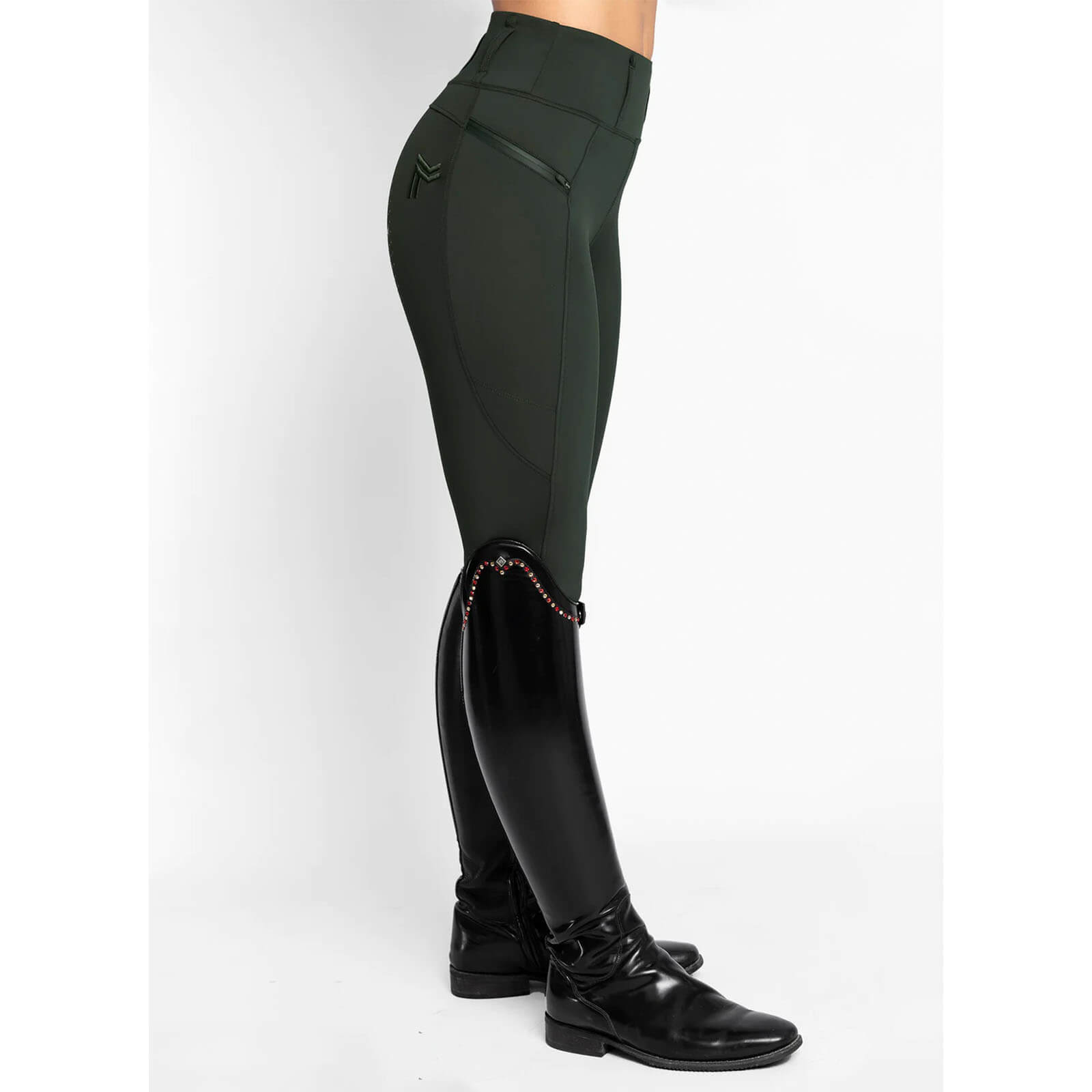Reitleggings Damen Full-Grip Studio Damenreitleggings