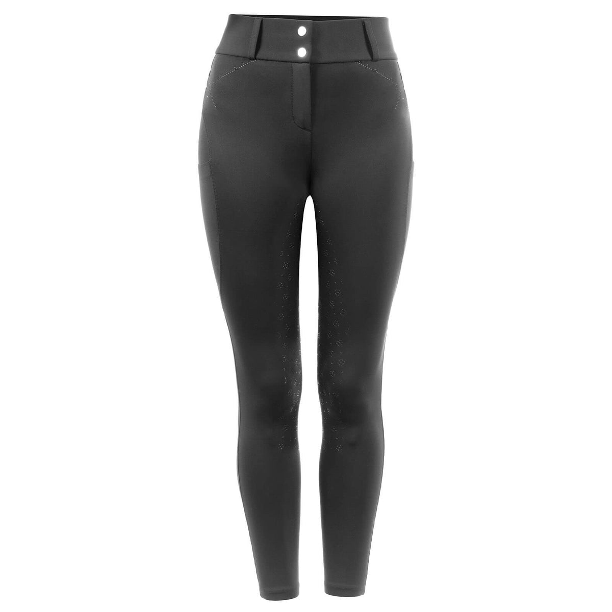Reitleggings Damen Full- Grip Cavalcandera Grip Mobile HW Damenreitleggings Vollbesatz, Black, Produkt allein.