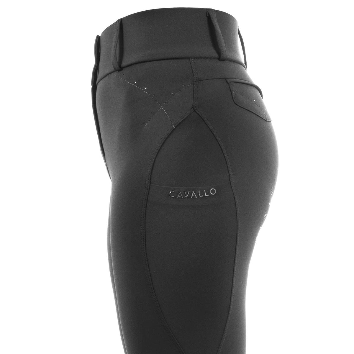 Cavallo Reitleggings Damen Full- Grip Cavalcandera Grip Mobile HW Damenreitleggings Vollbesatz, Schwarz, Produktdetail.