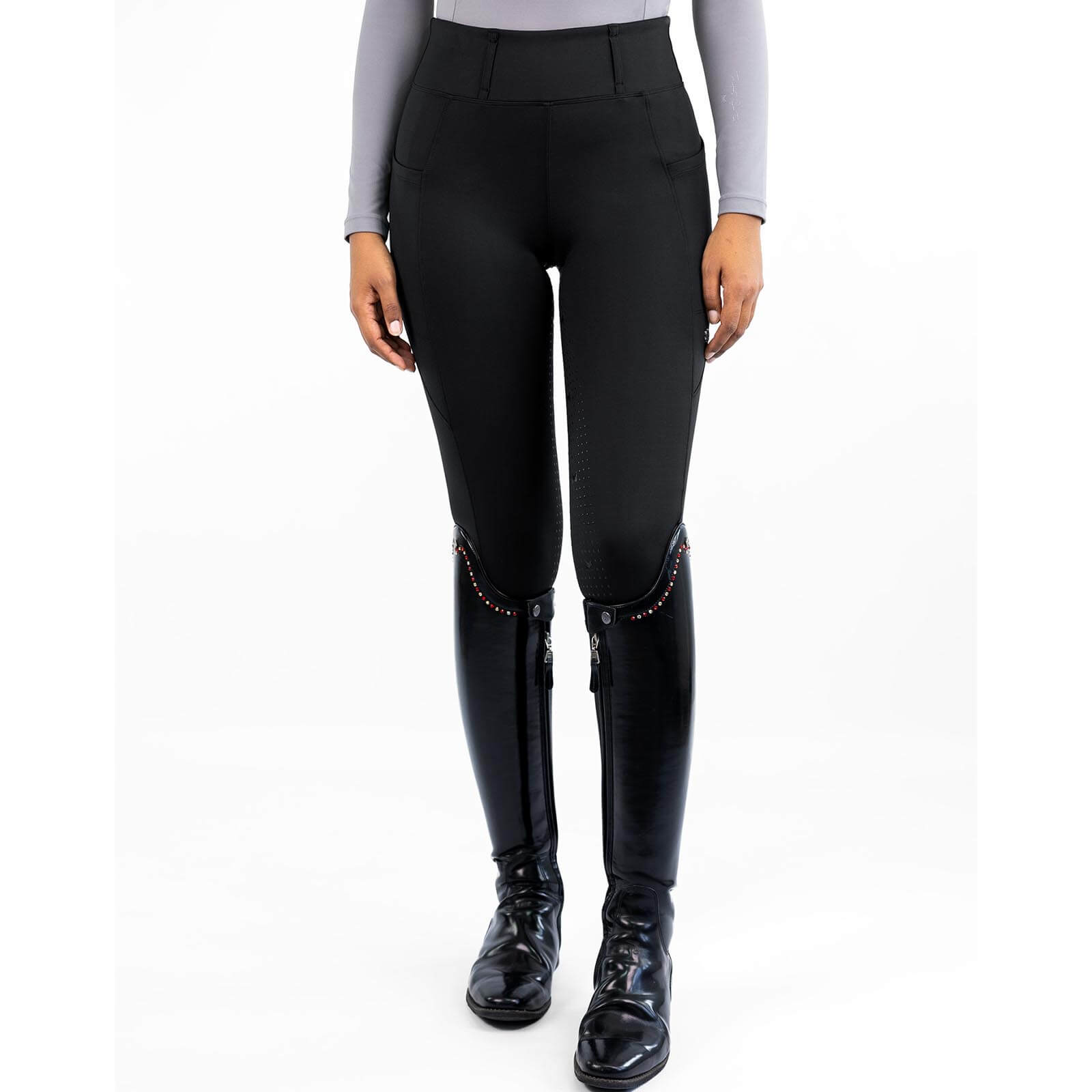 Reitleggings Damen Knee-Grip Studio Damenreitleggings