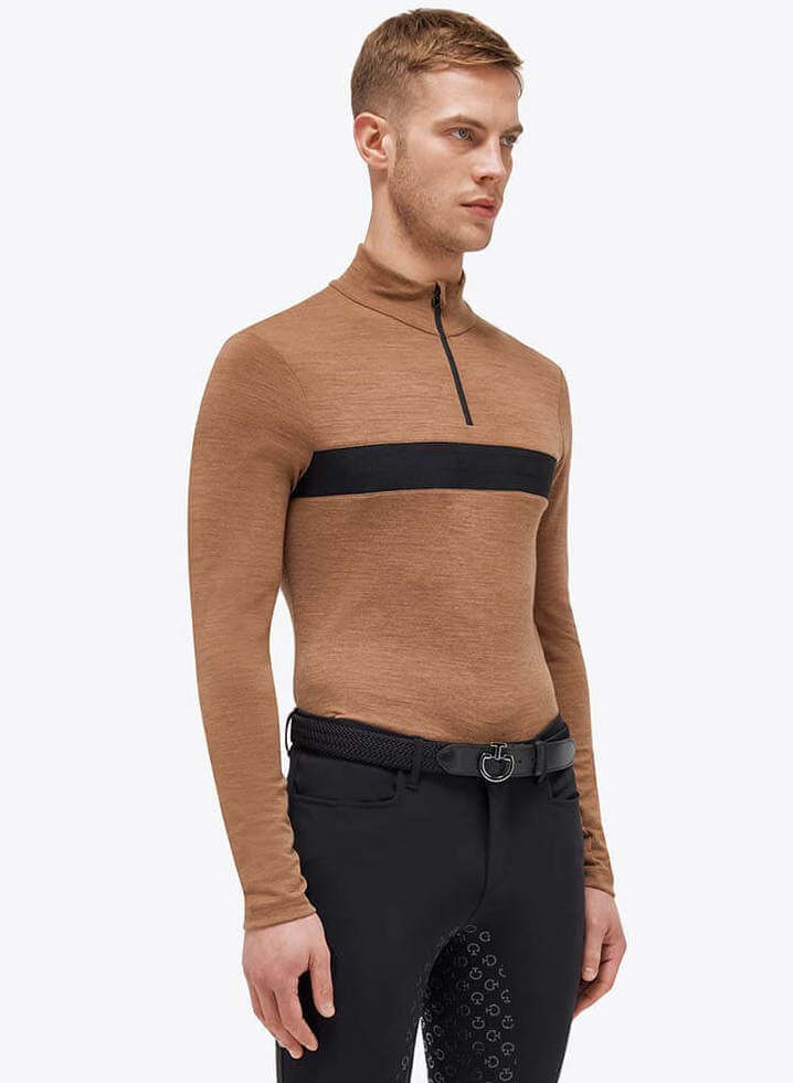 Trainingsshirt Herren Tech Wool Half Zip Mock Turtleneck HW23 Langarmshirt