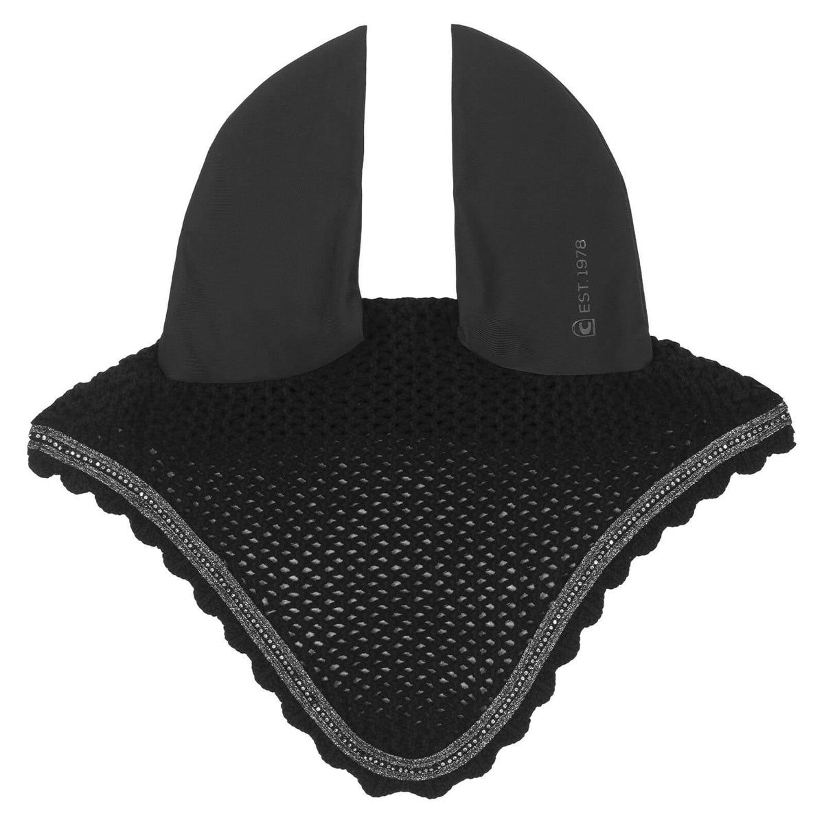 Fliegenmütze CAVALJETTY Fliegenhaube, Black, Produkt allein auf weißem Hintergrund.