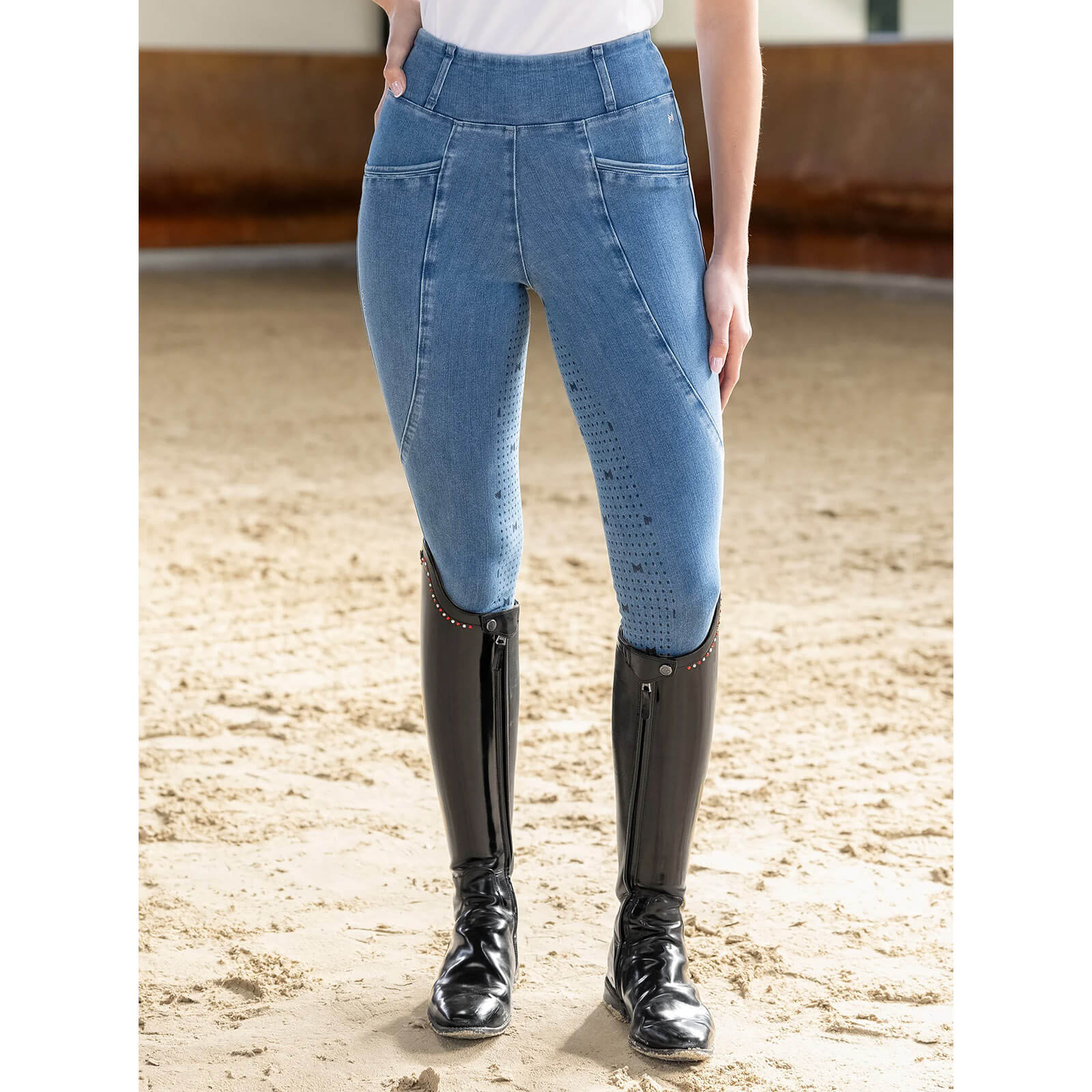 Reitleggings Damen Full-Grip Pro Riding Leggings