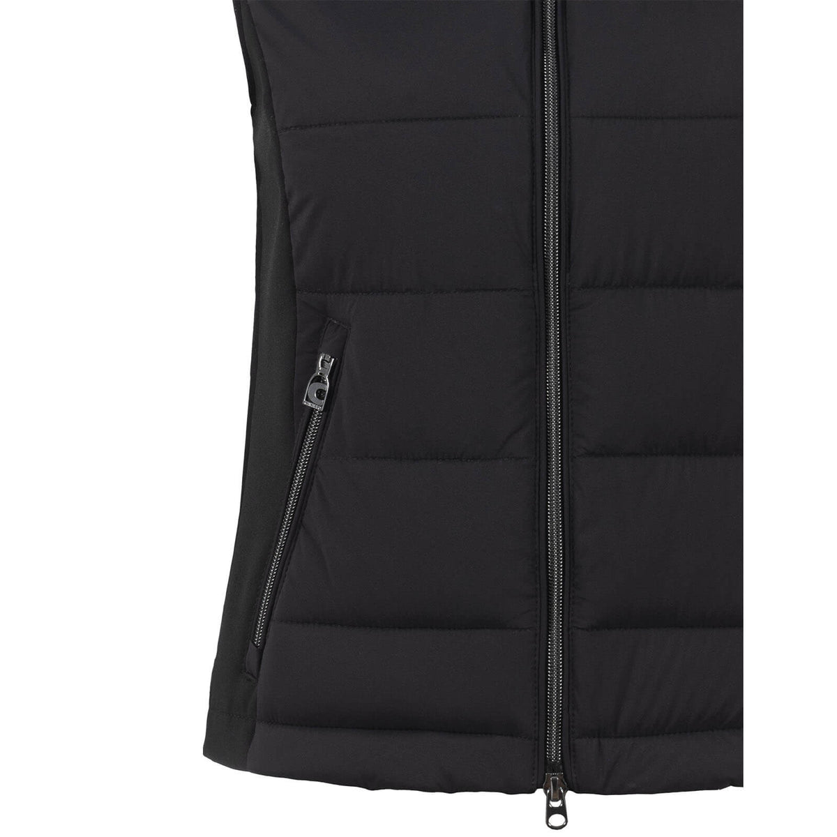 Cavallo Hybridweste Damen Cavalhybrid Weste, Schwarz, Detailaufnahme der Vorderseite.