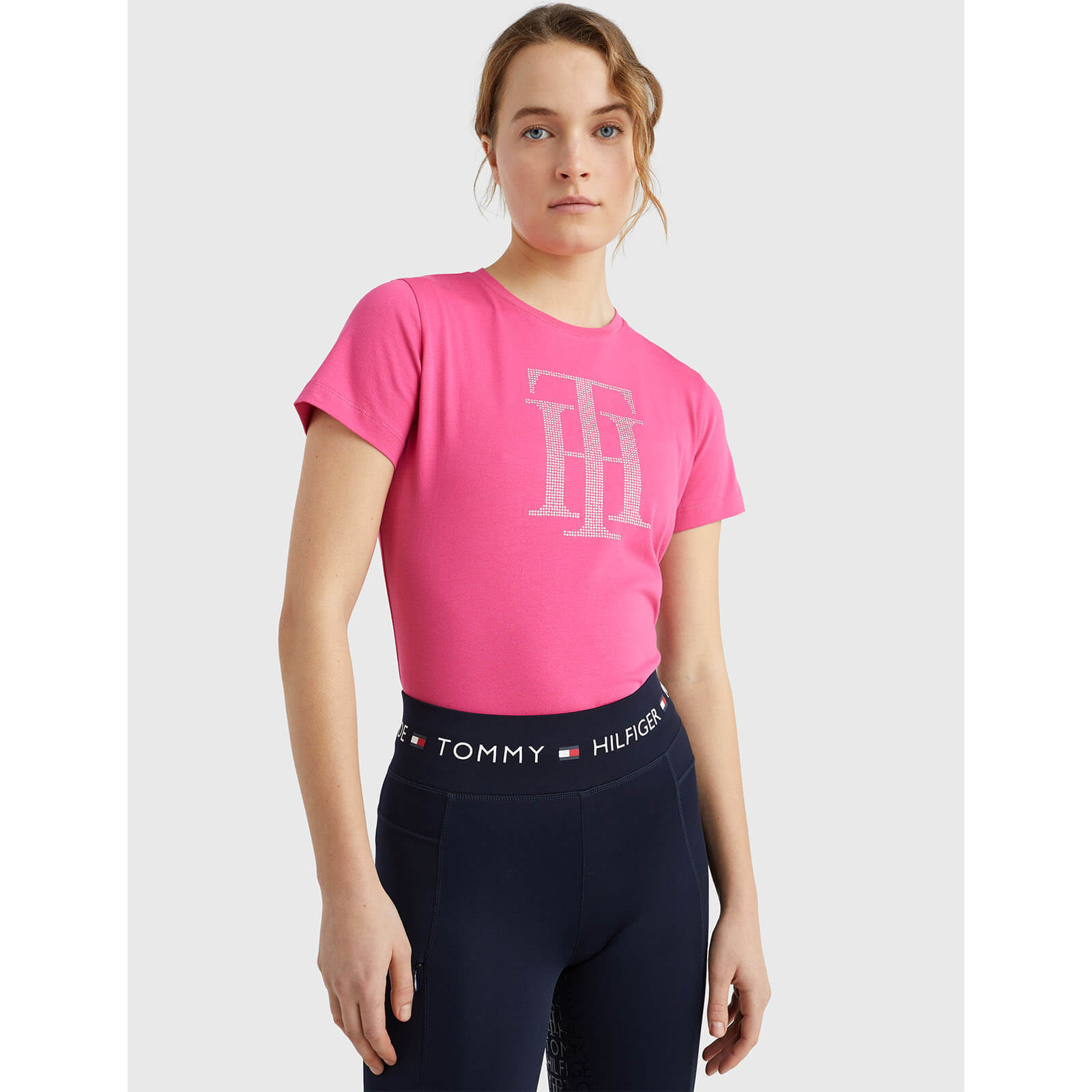 T-Shirt Damen TH Strass FS 2023 Kurzarmshirt