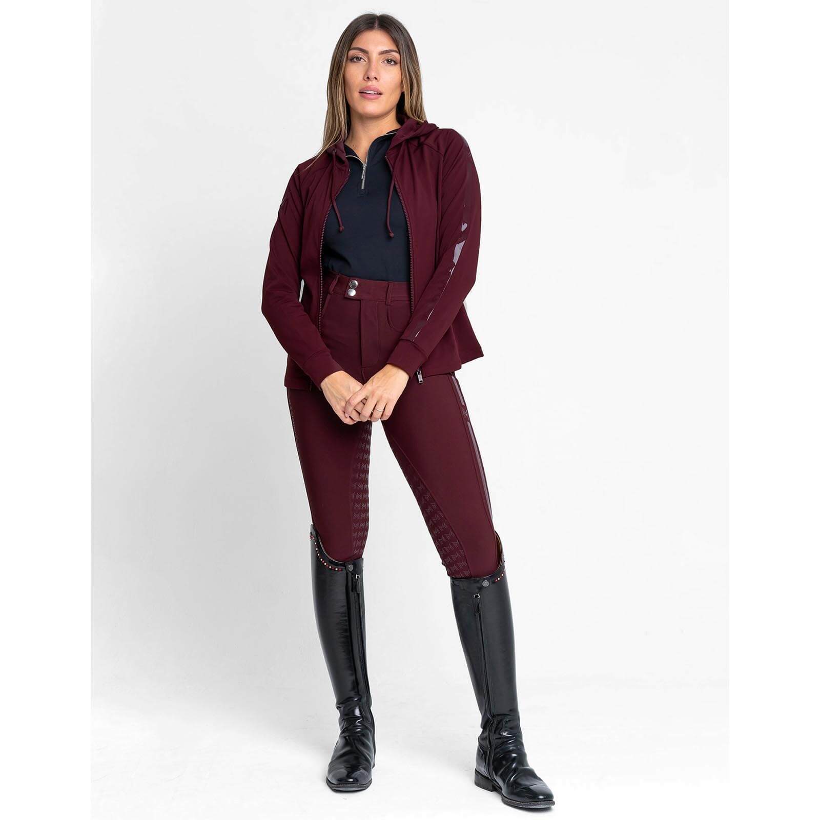 Hoodie Damen Reflection Zip Kapuzenpullover