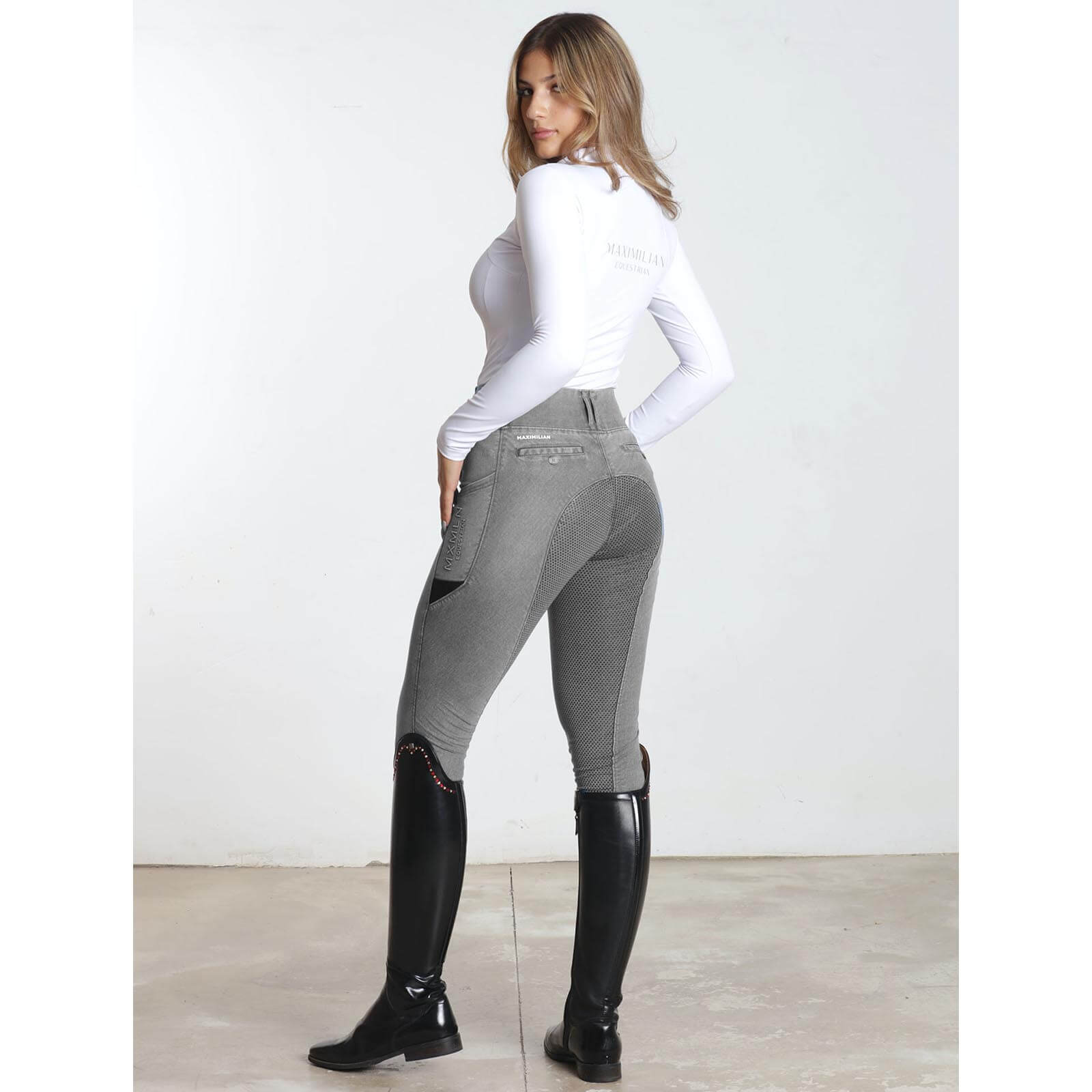 Reitleggings Damen Full-Grip Denim Riding Leggings