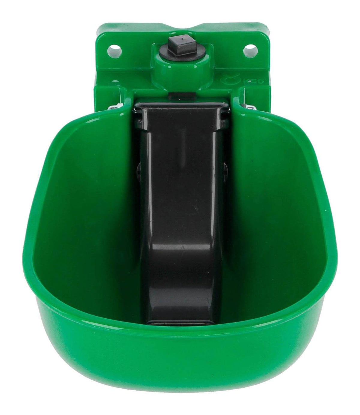 Tränkebecken KN50 für Wasserfass, Grün, Produkt allein auf weißem Hintergrund.