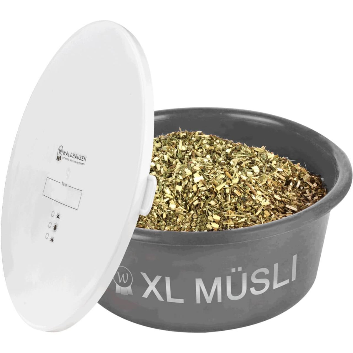 Müsli-Schale XL mit Deckel Futterschüssel Pferd