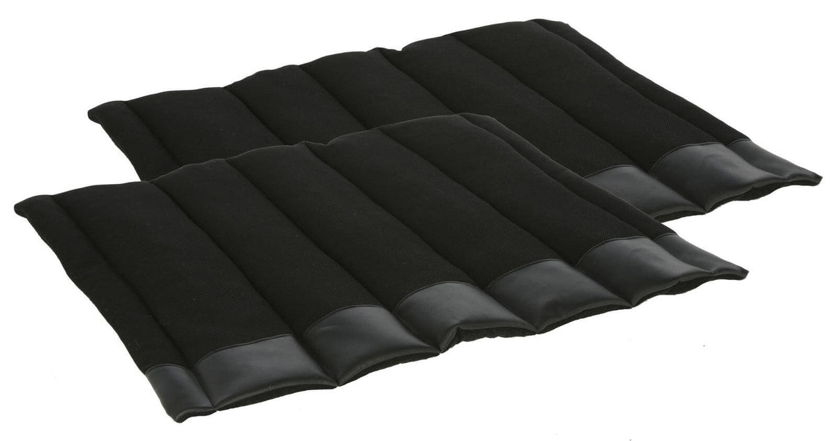 Covalliero Bandagierunterlagen Bandagier-Pads, Schwarz, zwei Pads auf weißem Hintergrund.