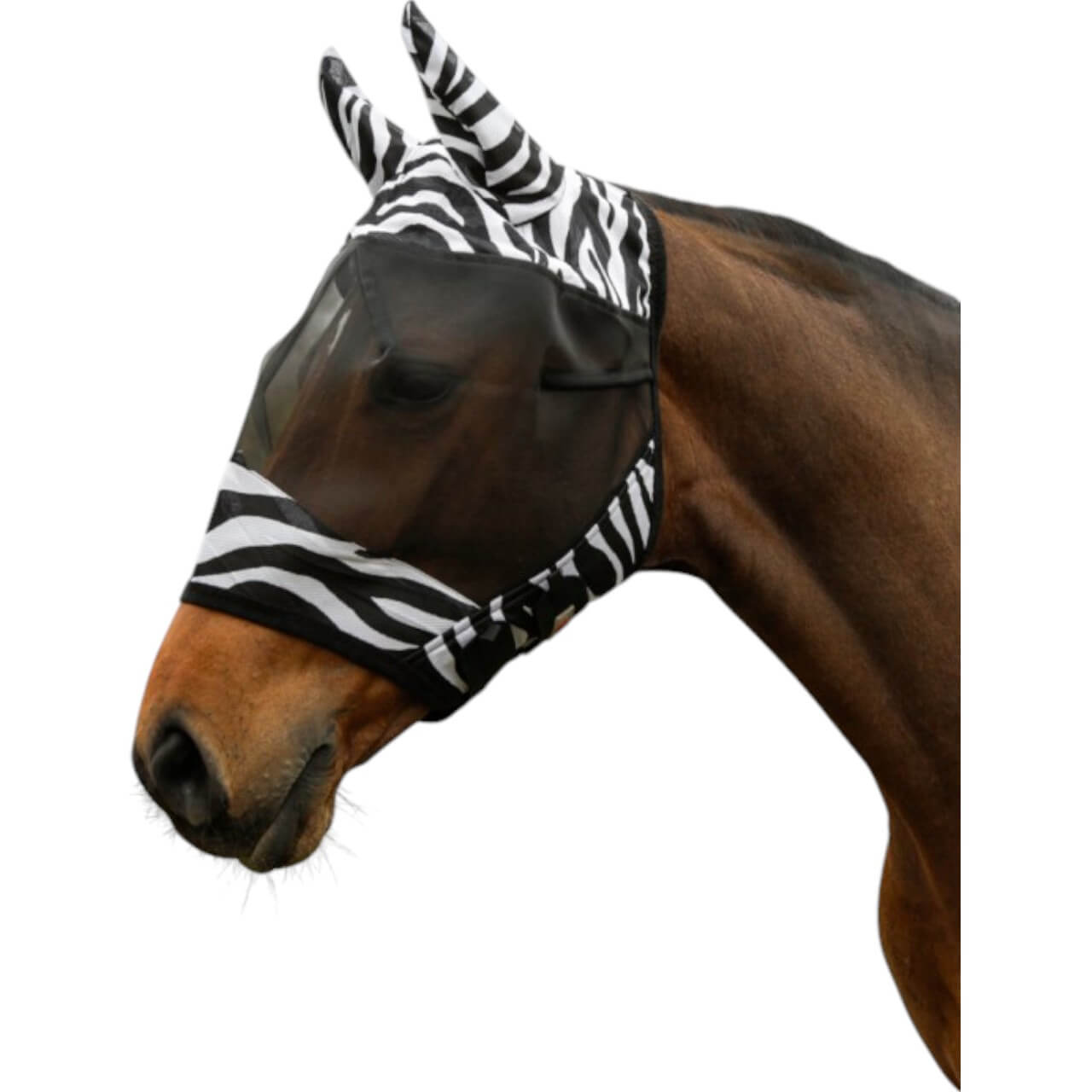 Fliegenmaske mit Ohrenschutz Zebra Fliegenschutzmaske