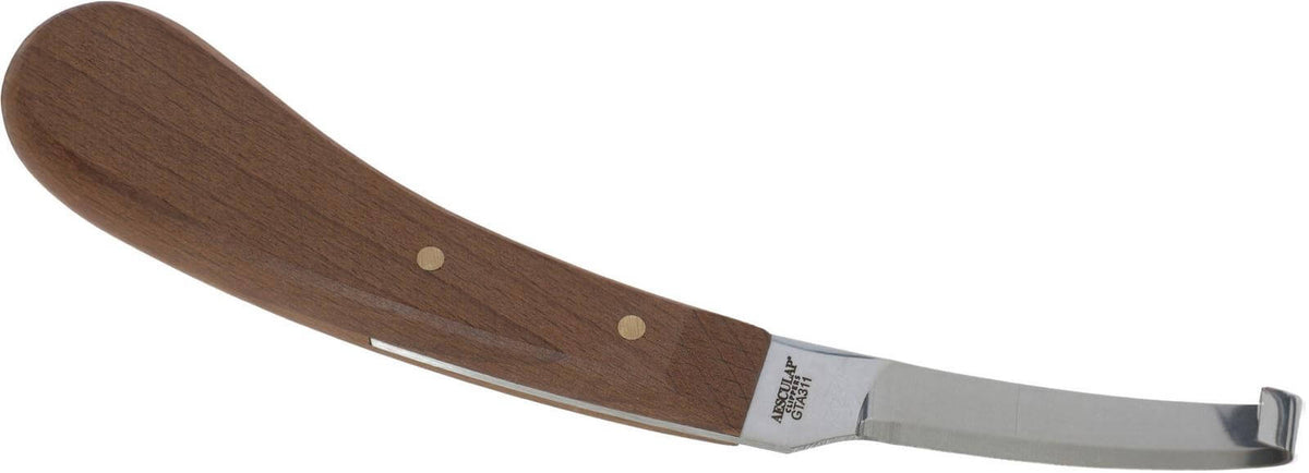 Huf- und Klauenmesser Dänische Form Expert, Produkt allein, Detailaufnahme auf weißem Hintergrund.