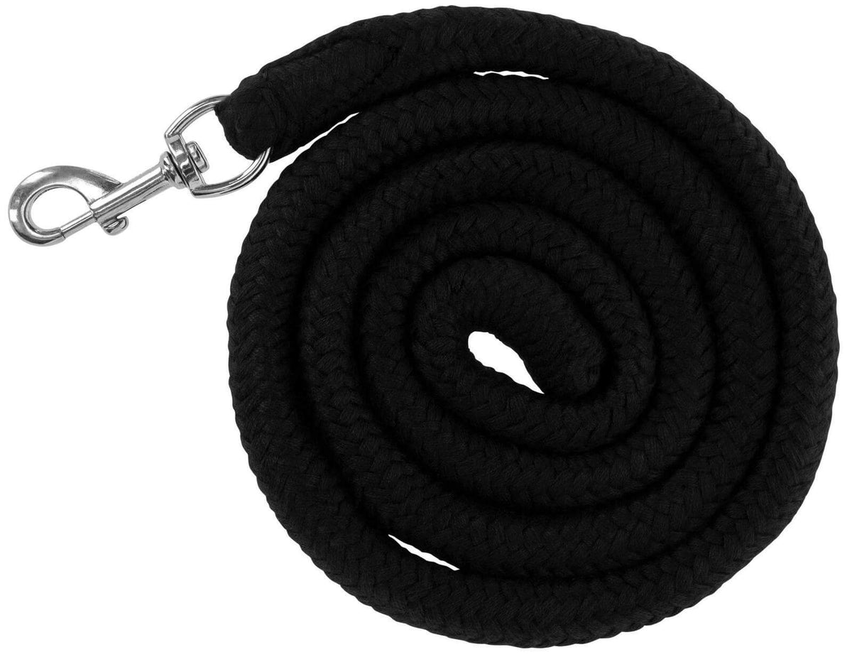 Covalliero Führstrick Baumwolle, Schwarz, Produkt allein auf weißem Hintergrund.