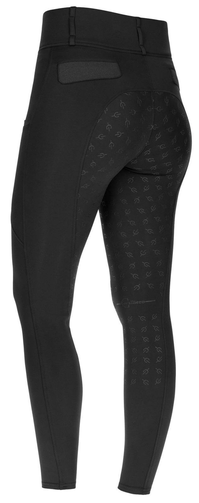 Covalliero Reitleggings Damen Full-Grip HighWaist Damenreitleggings Vollbesatz, Schwarz, Produkt allein.