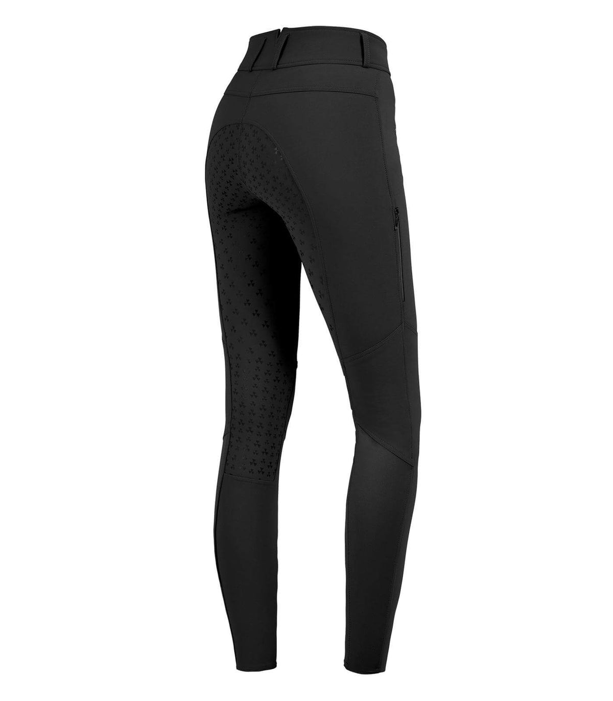 Reithose Hella High Waist Silikon, Schwarz, Produkt allein auf weißem Hintergrund.