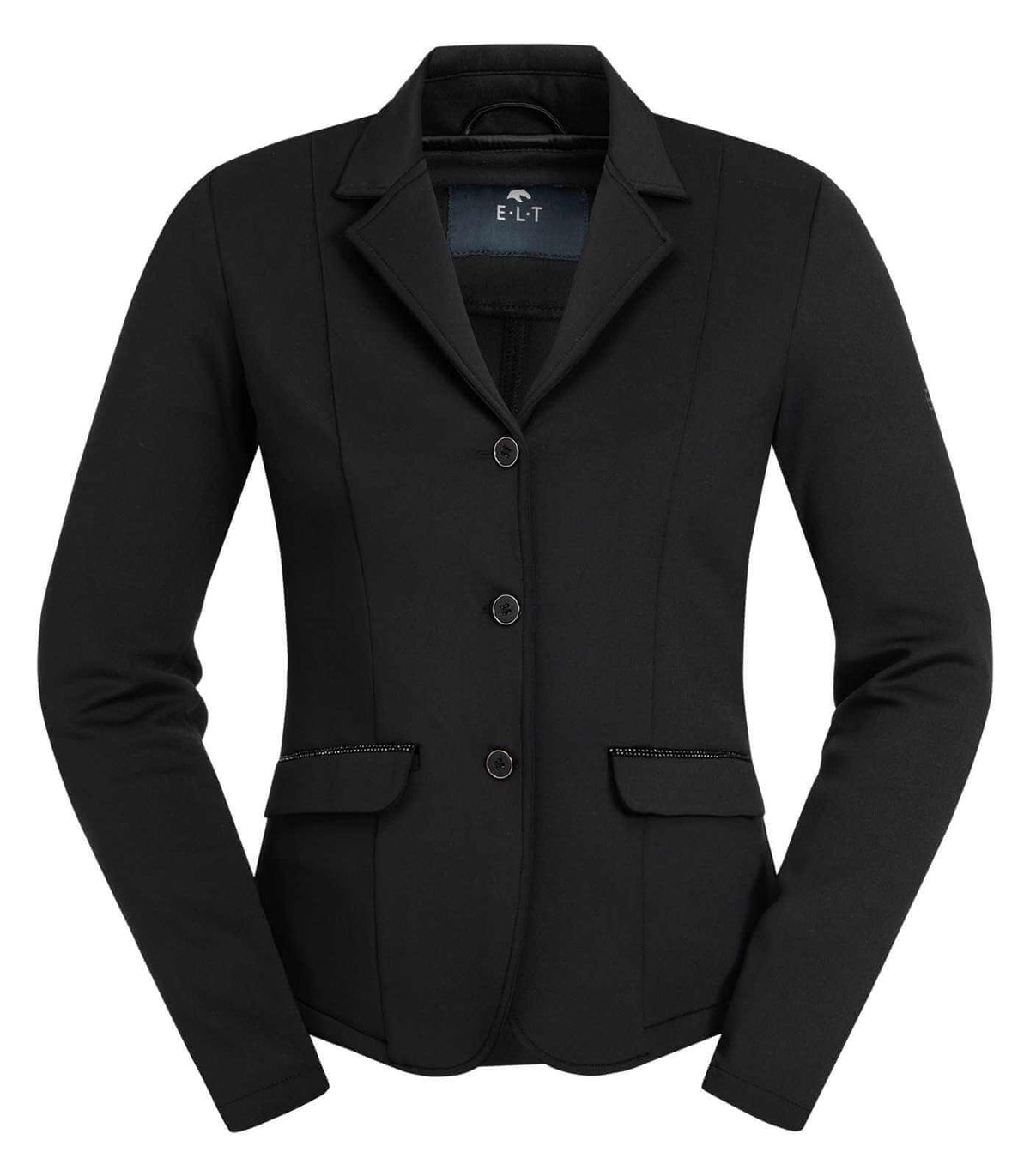 E.L.T Turnierjacket Lina Kinder, Schwarz, Produkt allein auf weißem Hintergrund.