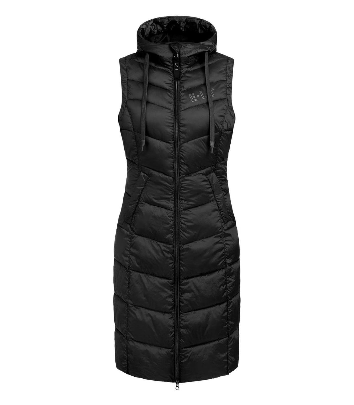 Mantel Damen Lightweight Ostende Weste, Schwarz, Produkt allein auf weißem Hintergrund.