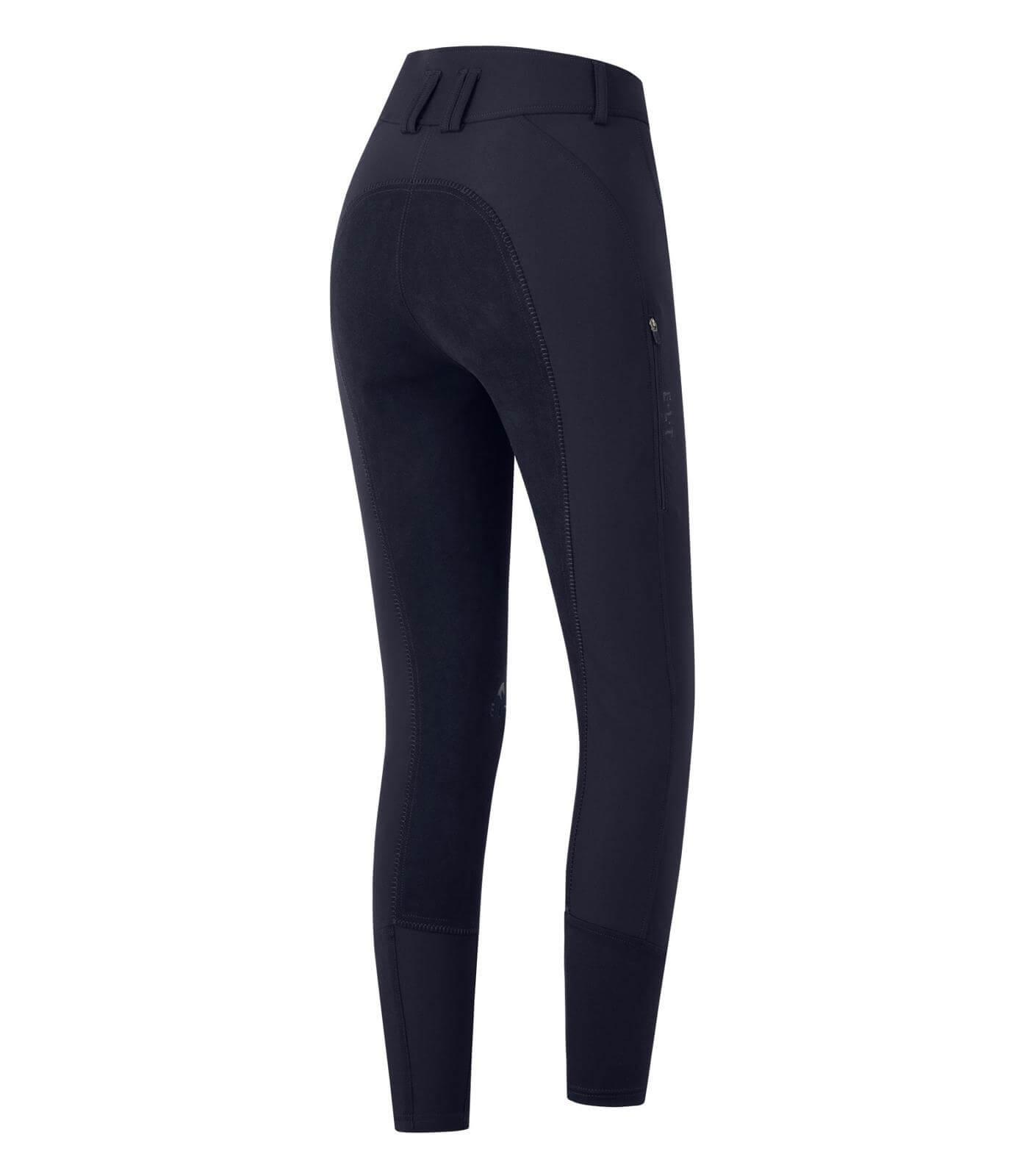 E.L.T Reithose Oktavia Curved High Waist, Dunkelblau, Produkt allein auf weißem Hintergrund.